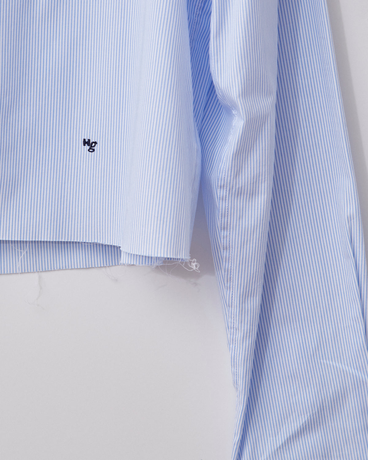 Cropped Shirt in Mini Stripe