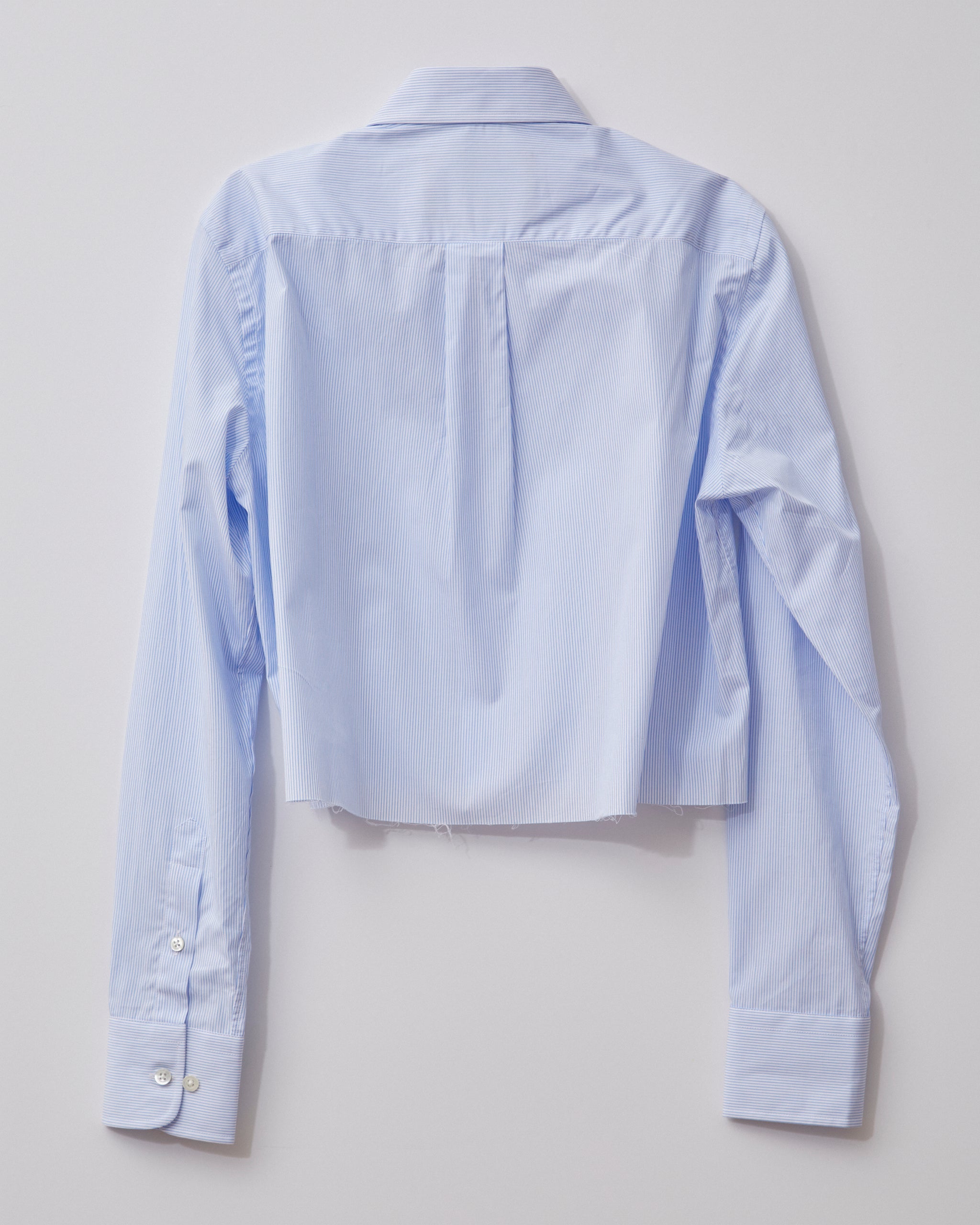 Cropped Shirt in Mini Stripe