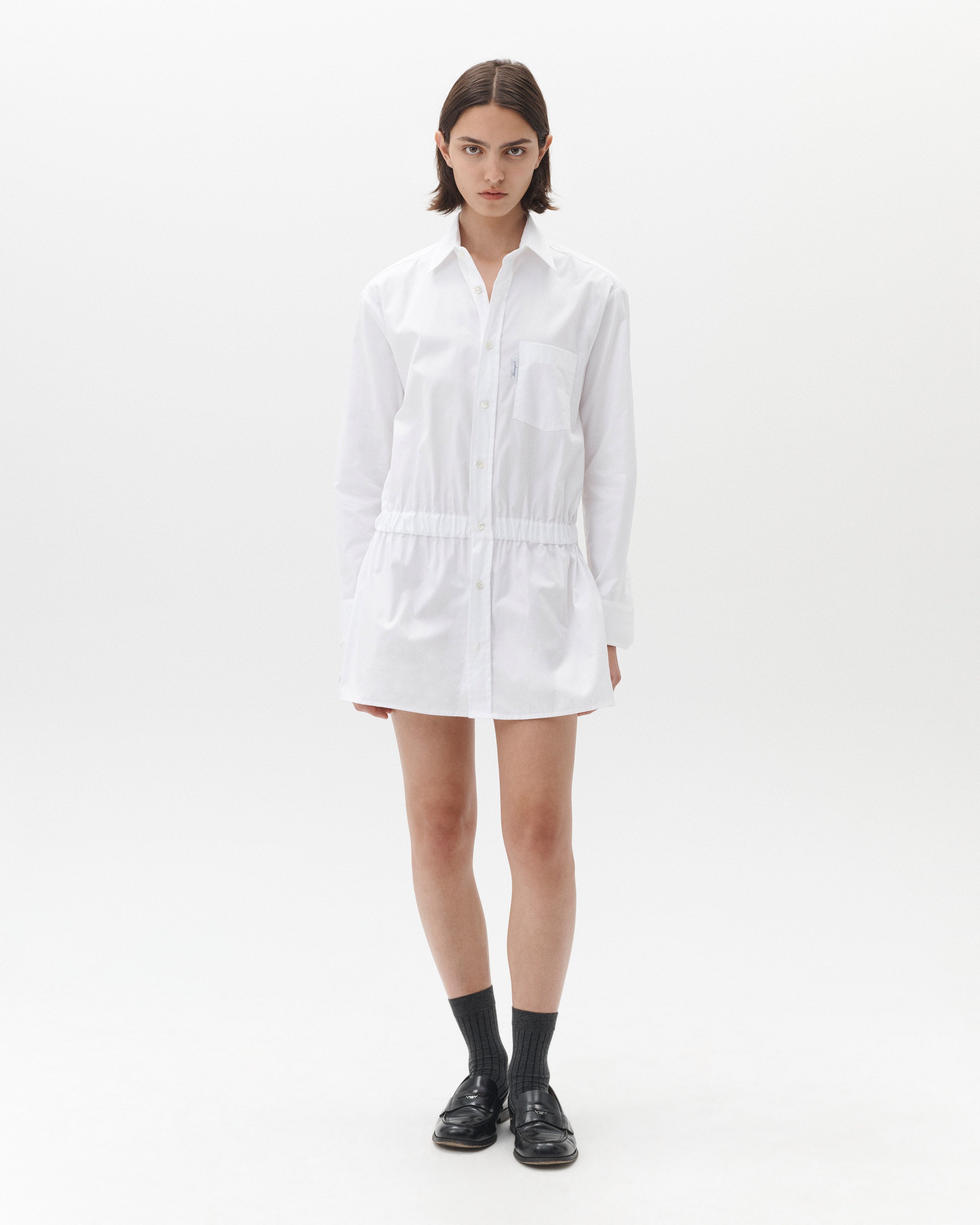 Shirt Dress in White – HOMMEGIRLS