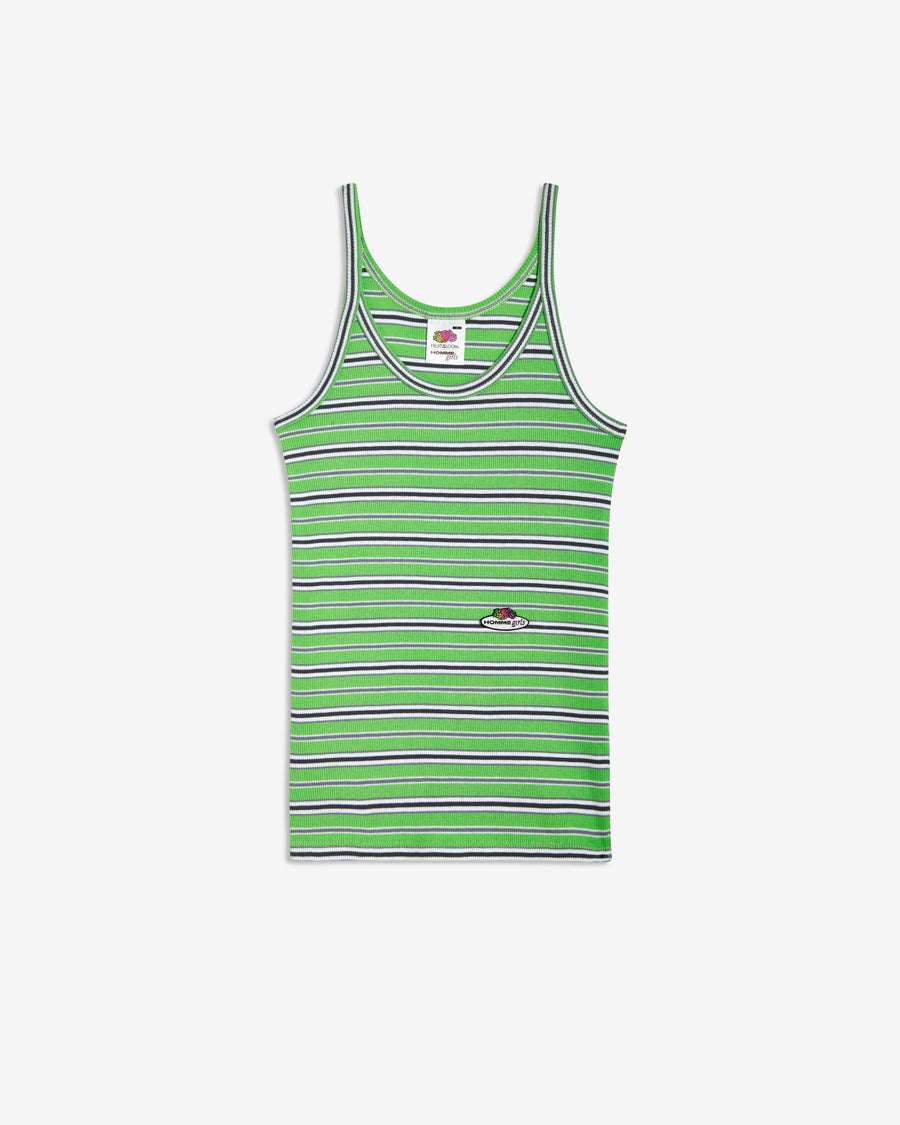 HOMMEGIRLS X Fruit of the Loom Striped Cami Tank Top in Green
