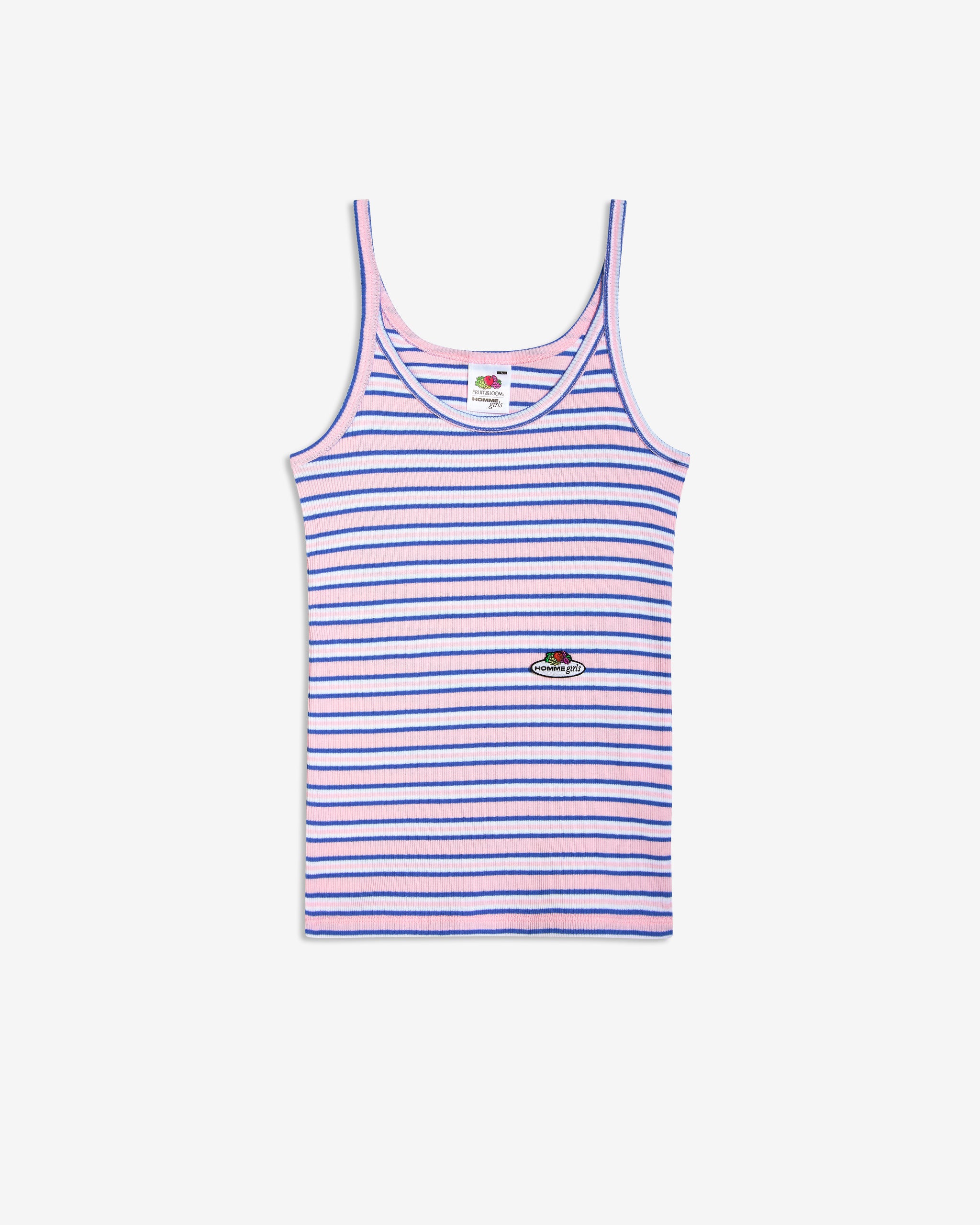 HOMMEGIRLS X Fruit of the Loom Striped Cami Tank Top in Pink