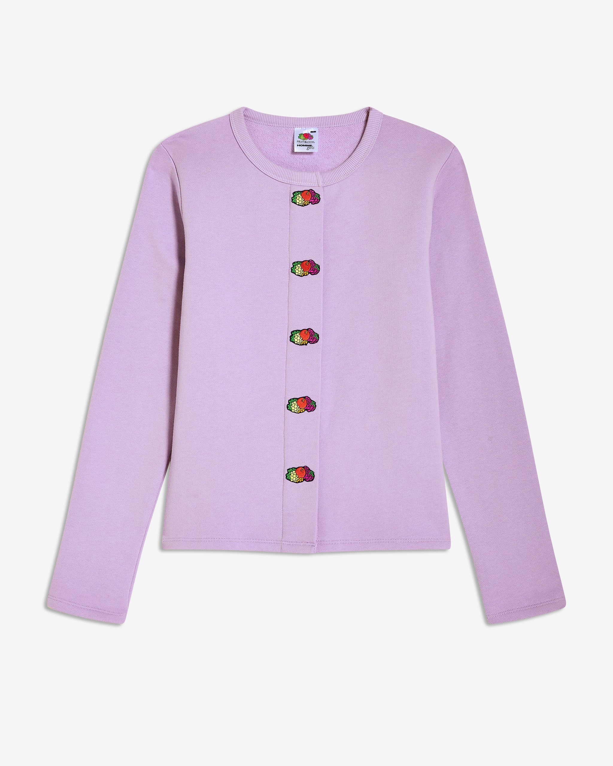 HOMMEGIRLS X FRUIT OF THE LOOM Snap Terry Cardigan in Lavender