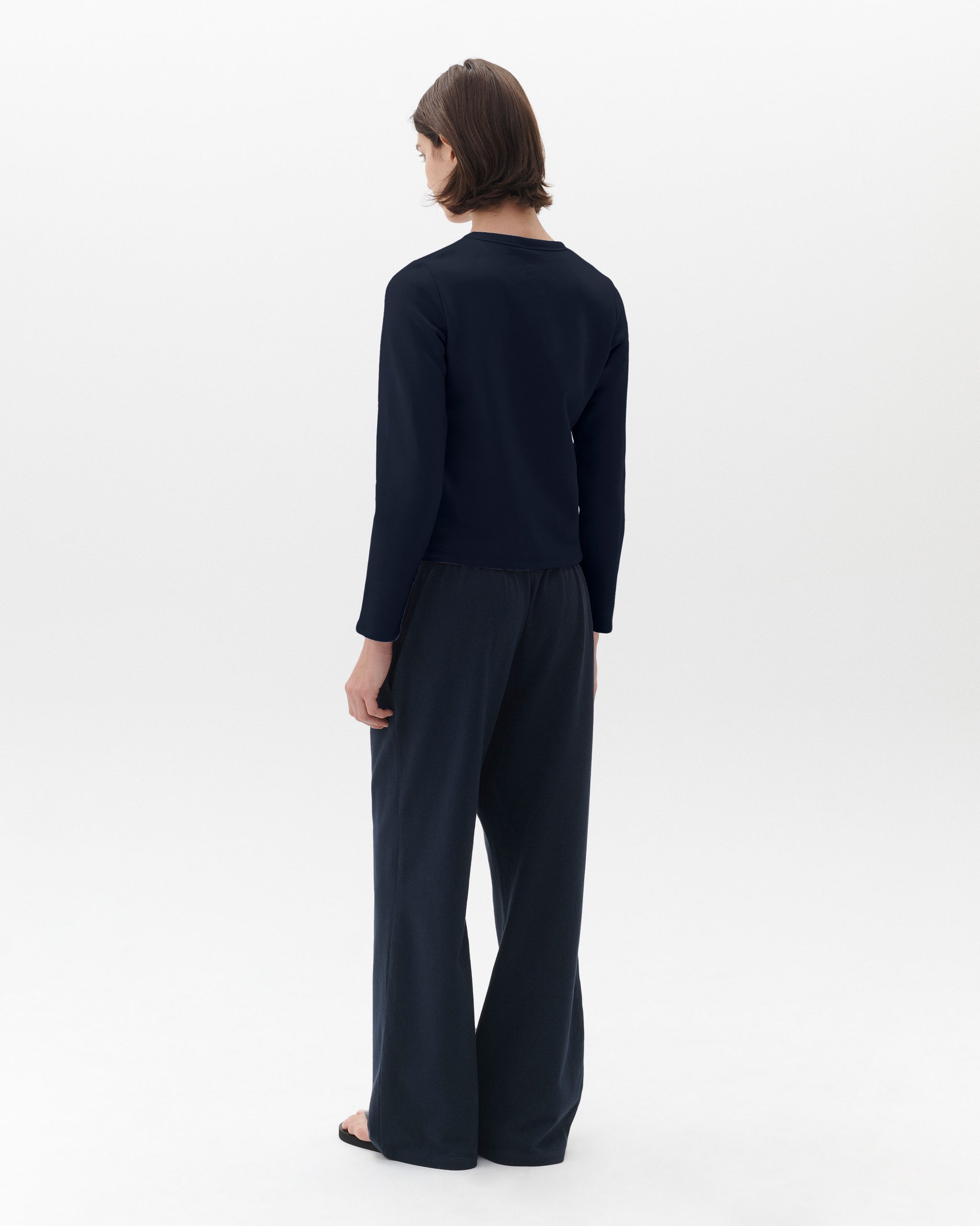 HOMMEGIRLS X FRUIT OF THE LOOM Snap Terry Cardigan in Dark Navy