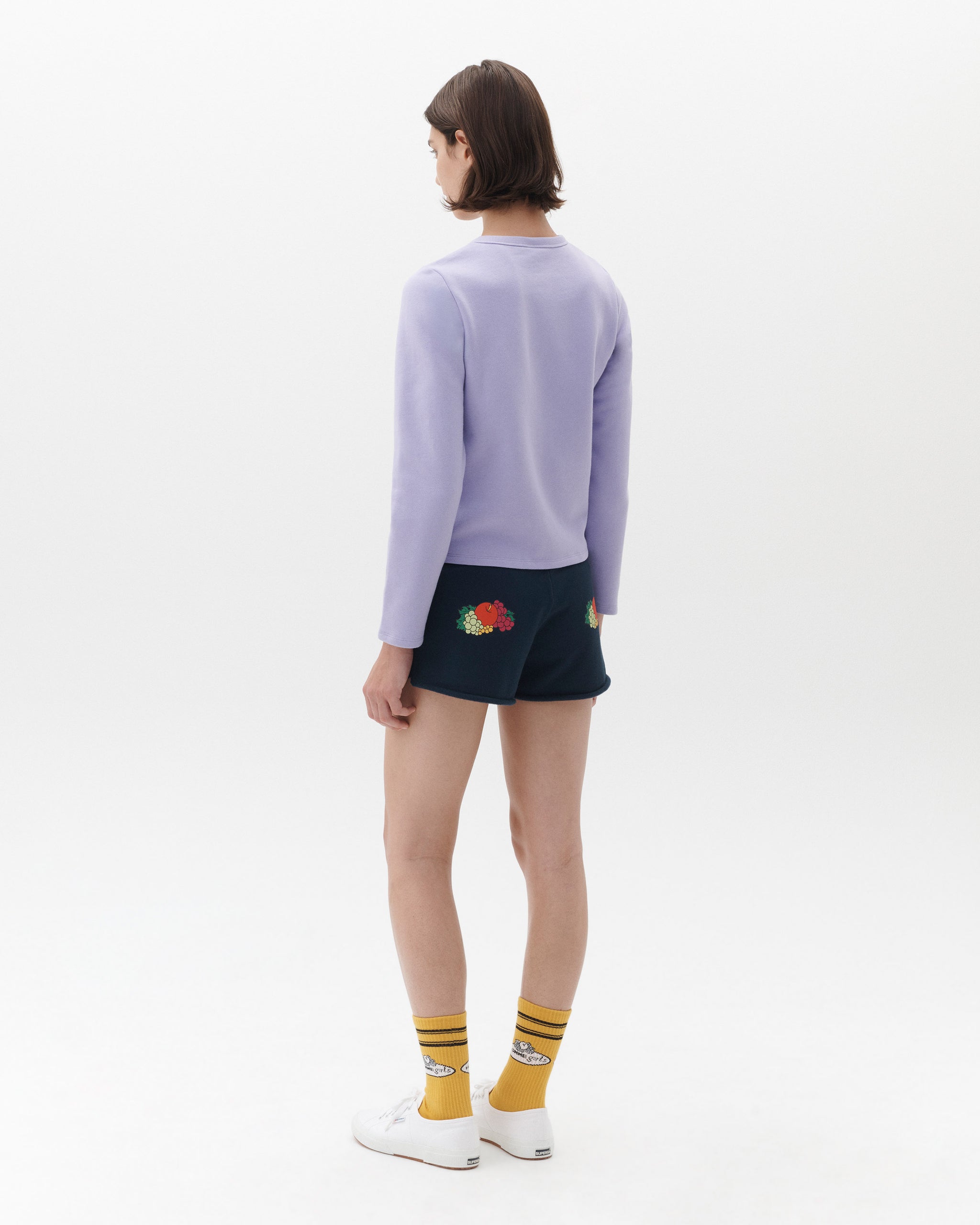 HOMMEGIRLS X FRUIT OF THE LOOM Snap Terry Cardigan in Lavender