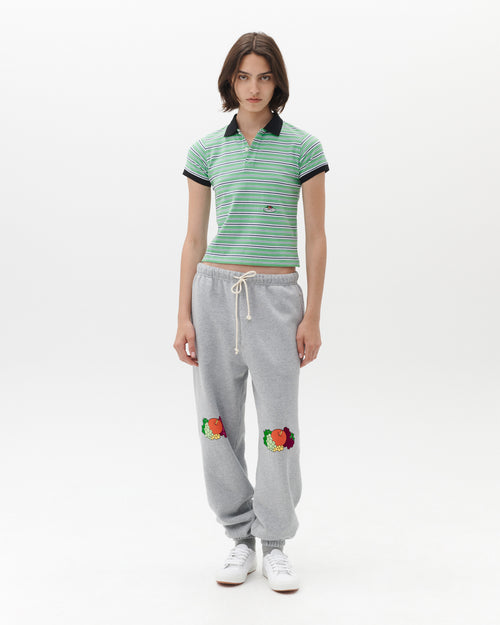 HOMMEGIRLS X Fruit of the Loom Baby Polo in Green Stripe