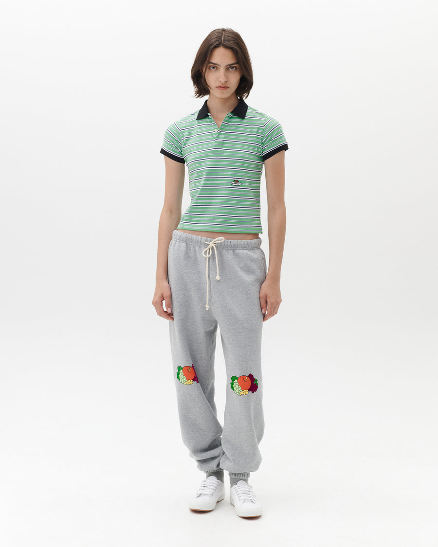 HOMMEGIRLS X Fruit of the Loom Baby Polo in Green Stripe