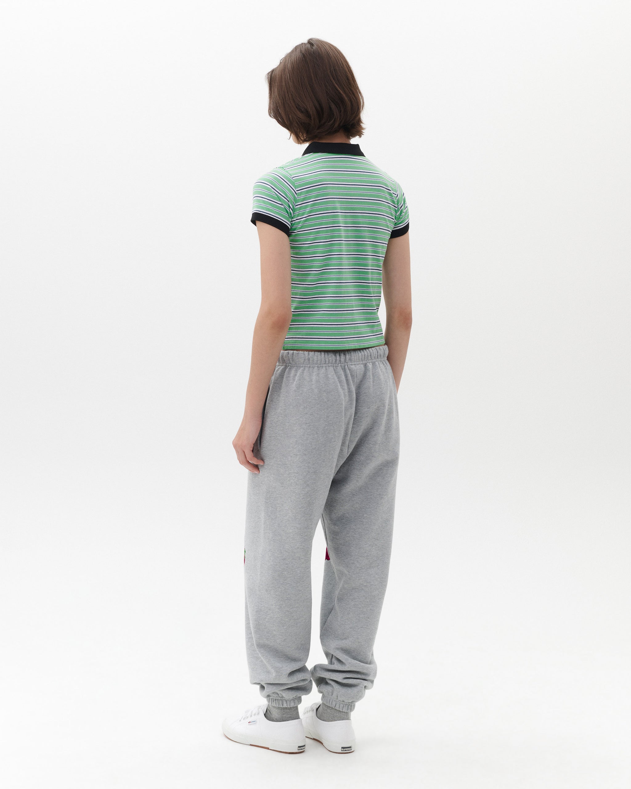 HOMMEGIRLS X Fruit of the Loom Baby Polo in Green Stripe