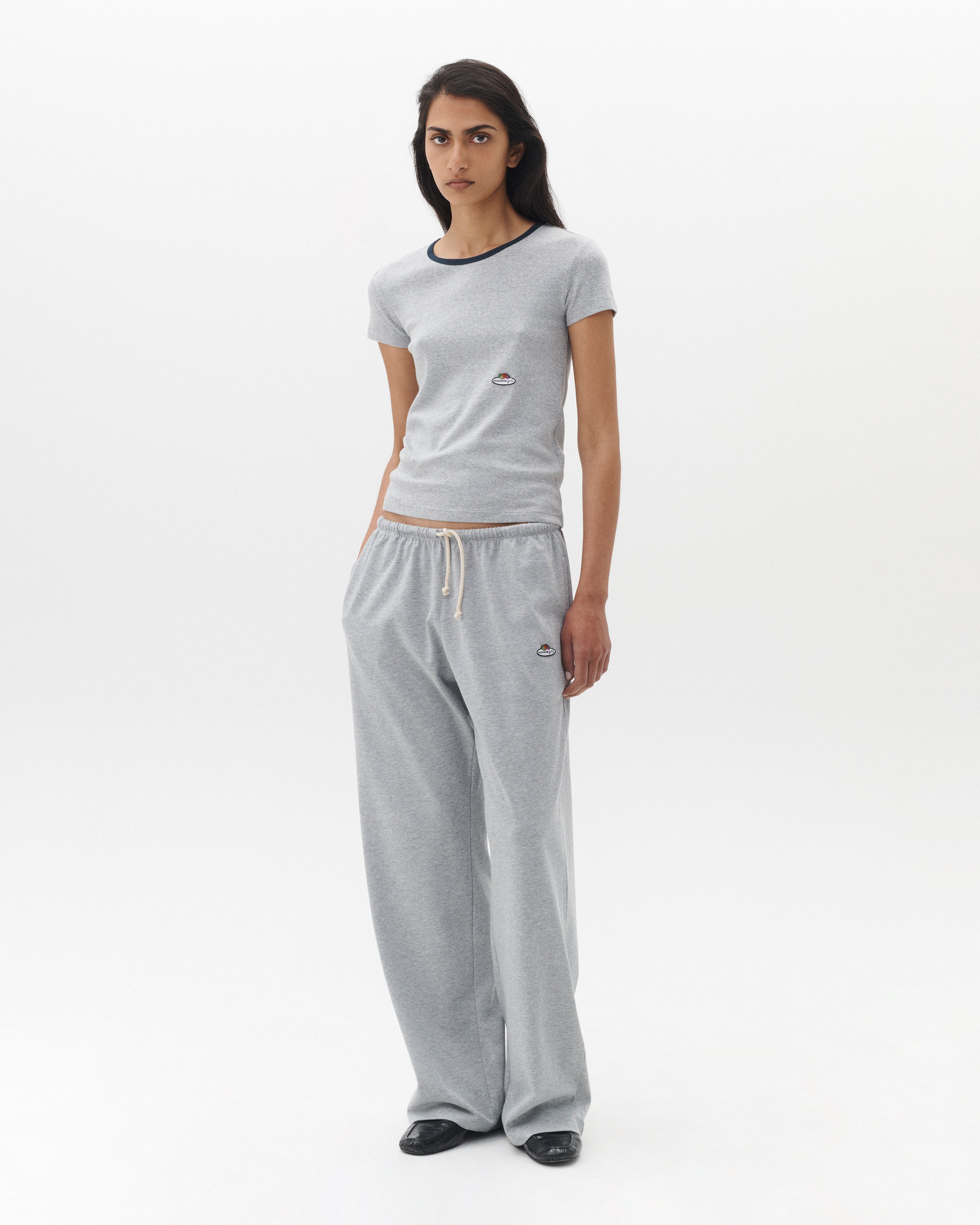 HOMMEGIRLS X Fruit of the Loom Ringer Tee in Heather Gray