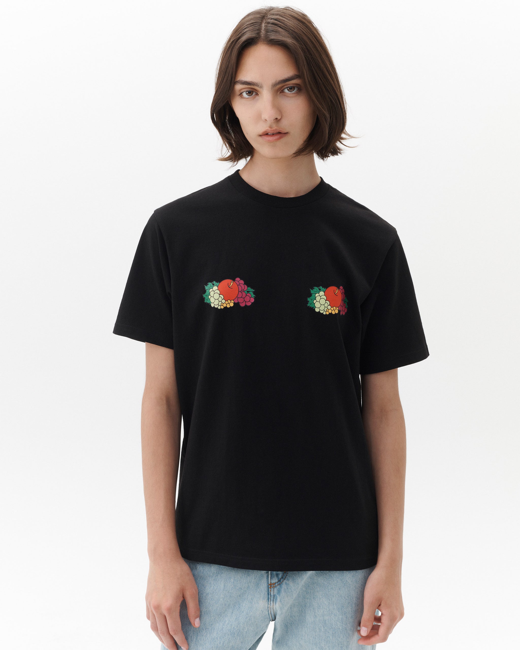 HOMMEGIRLS X Fruit of the Loom Double Logo Tee in Black