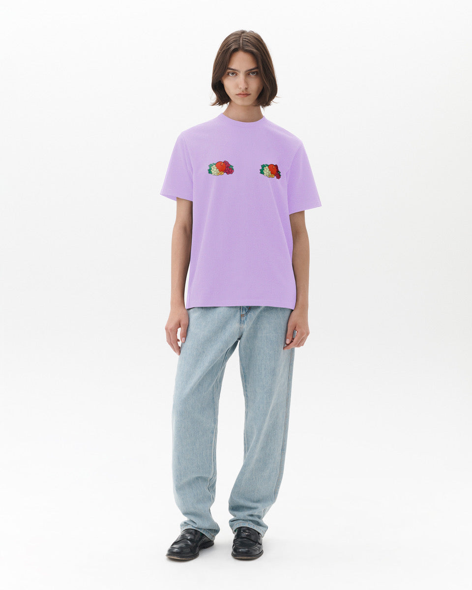 HOMMEGIRLS X Fruit of the Loom Double Logo Tee in Lavender