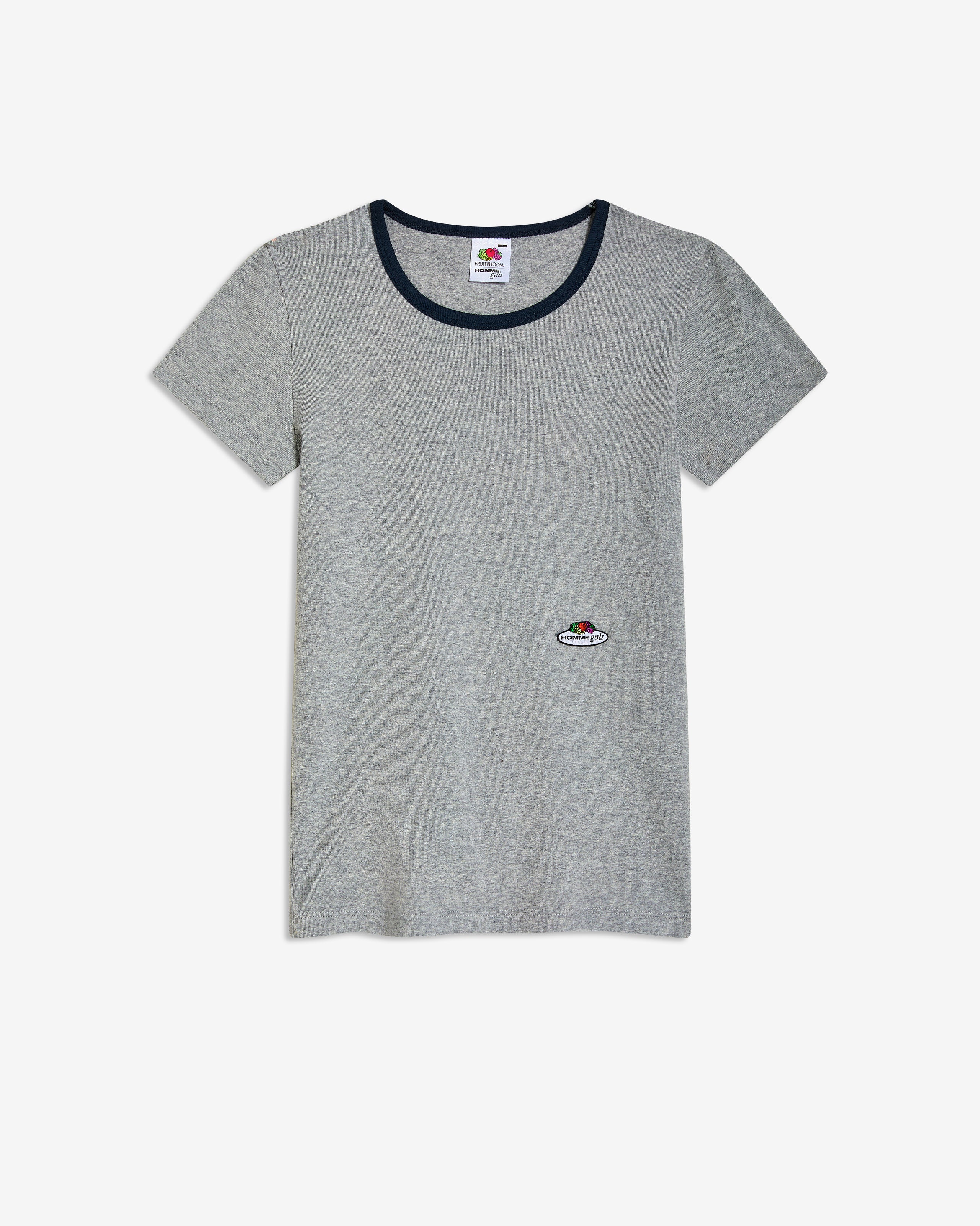 HOMMEGIRLS X Fruit of the Loom Ringer Tee in Heather Gray