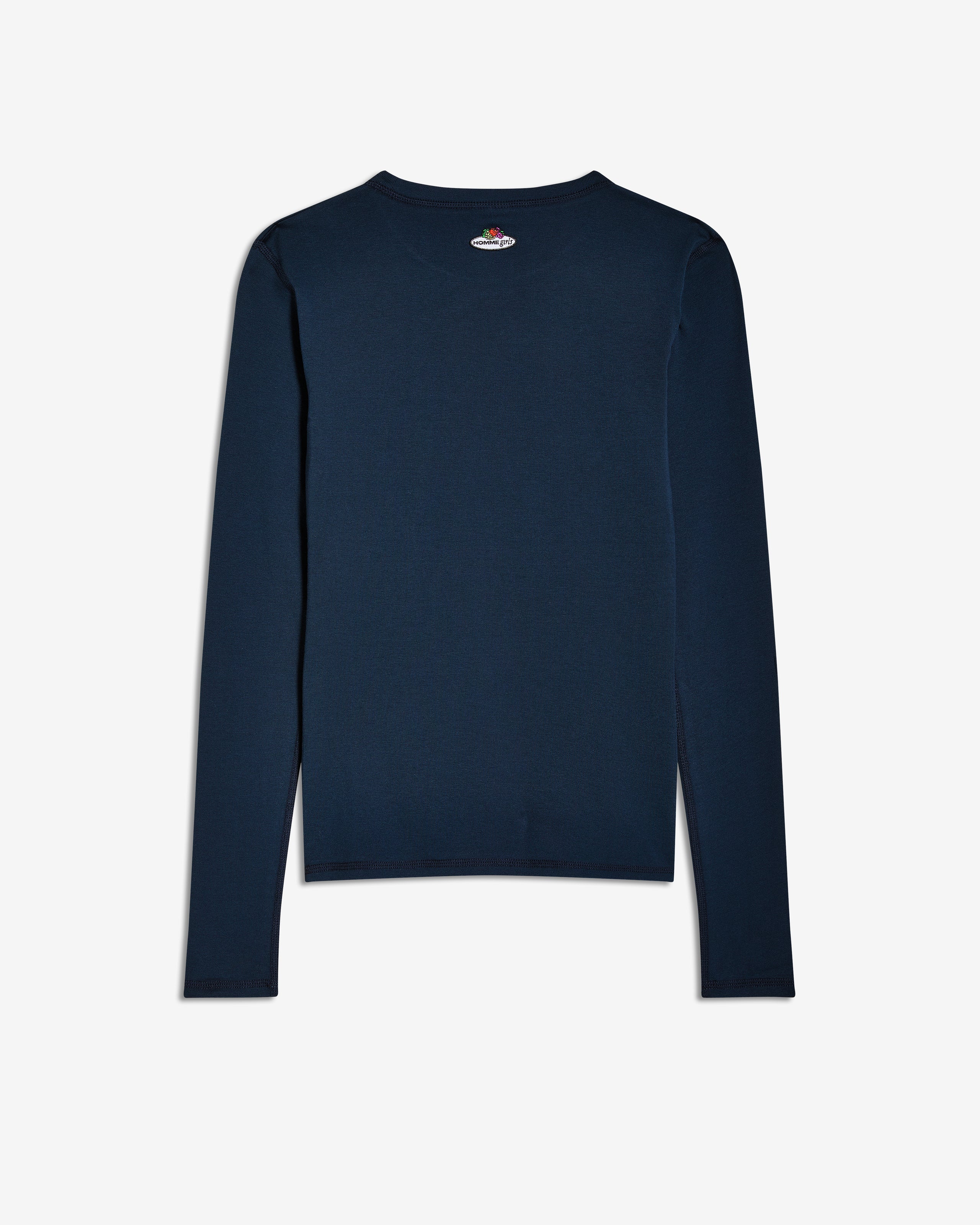 HOMMEGIRLS X Fruit of the Loom Long Sleeve Slim Tee in Dark Navy
