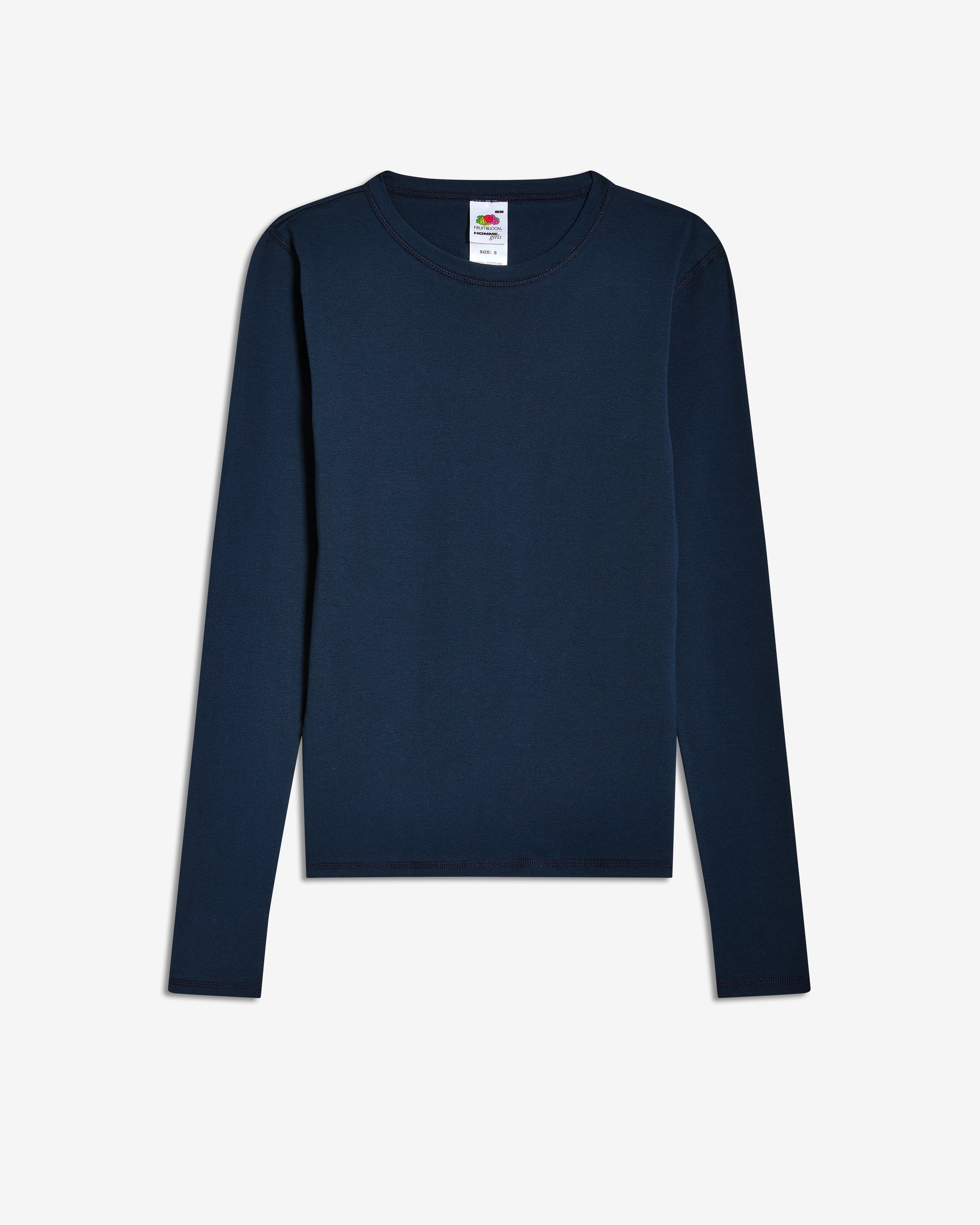 HOMMEGIRLS X Fruit of the Loom Long Sleeve Slim Tee in Dark Navy