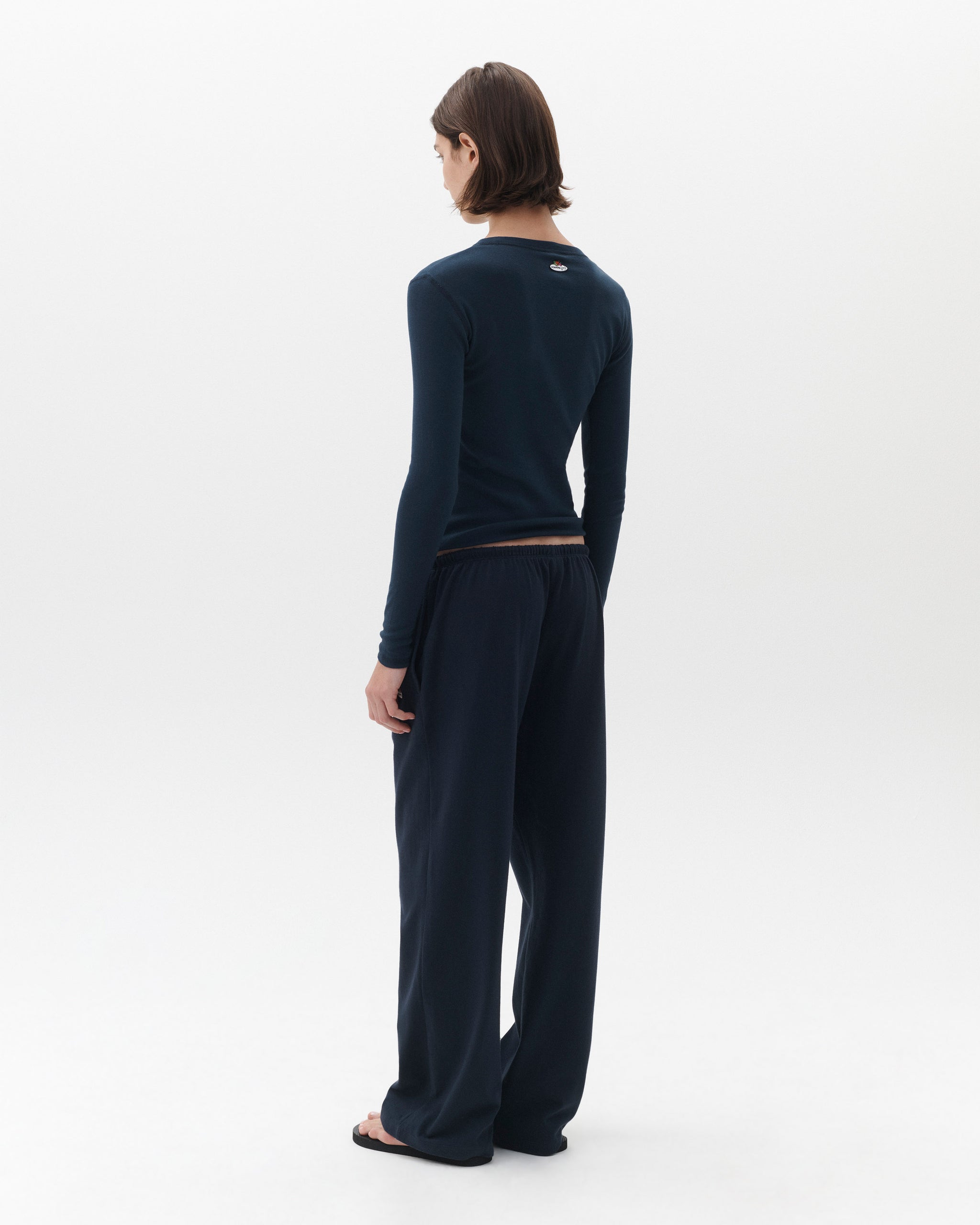 HOMMEGIRLS X Fruit of the Loom Long Sleeve Slim Tee in Dark Navy