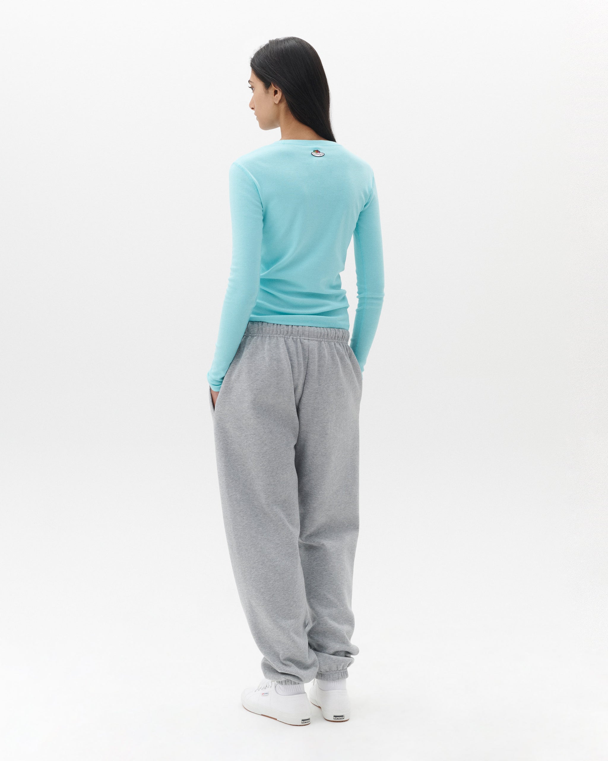 HOMMEGIRLS X Fruit of the Loom Double Logo Sweatpants in Heather Grey