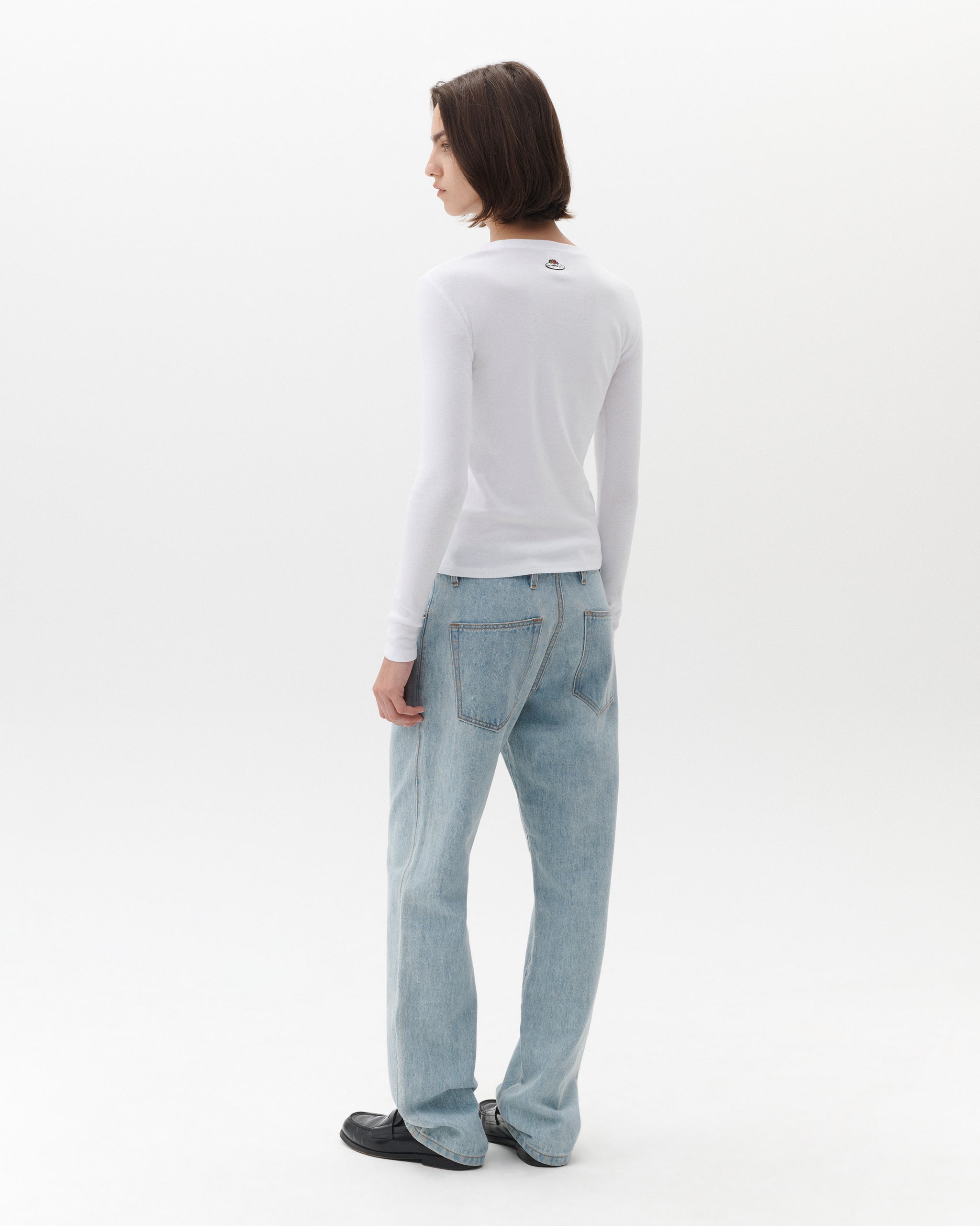 HOMMEGIRLS X Fruit of the Loom Long Sleeve Slim Tee in White
