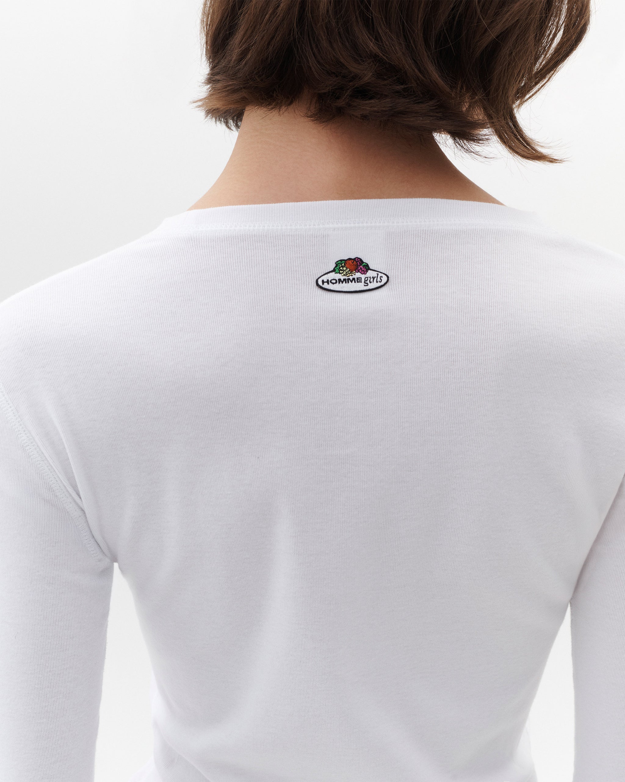 HOMMEGIRLS X Fruit of the Loom Long Sleeve Slim Tee in White