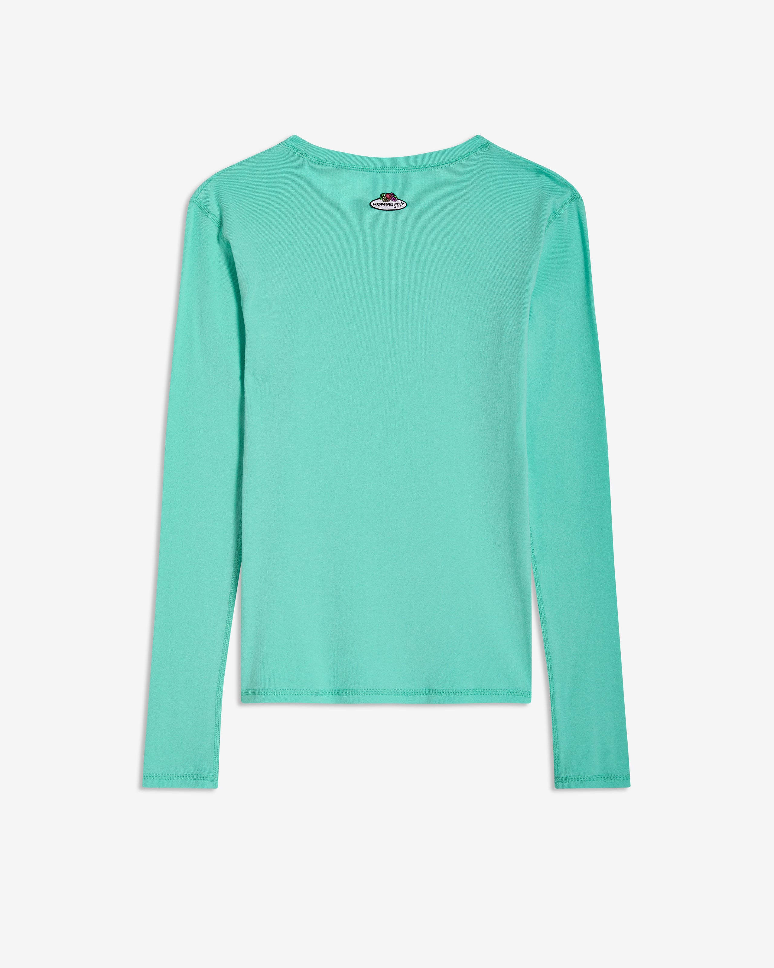 HOMMEGIRLS X Fruit of the Loom Long Sleeve Slim Tee in Turquoise