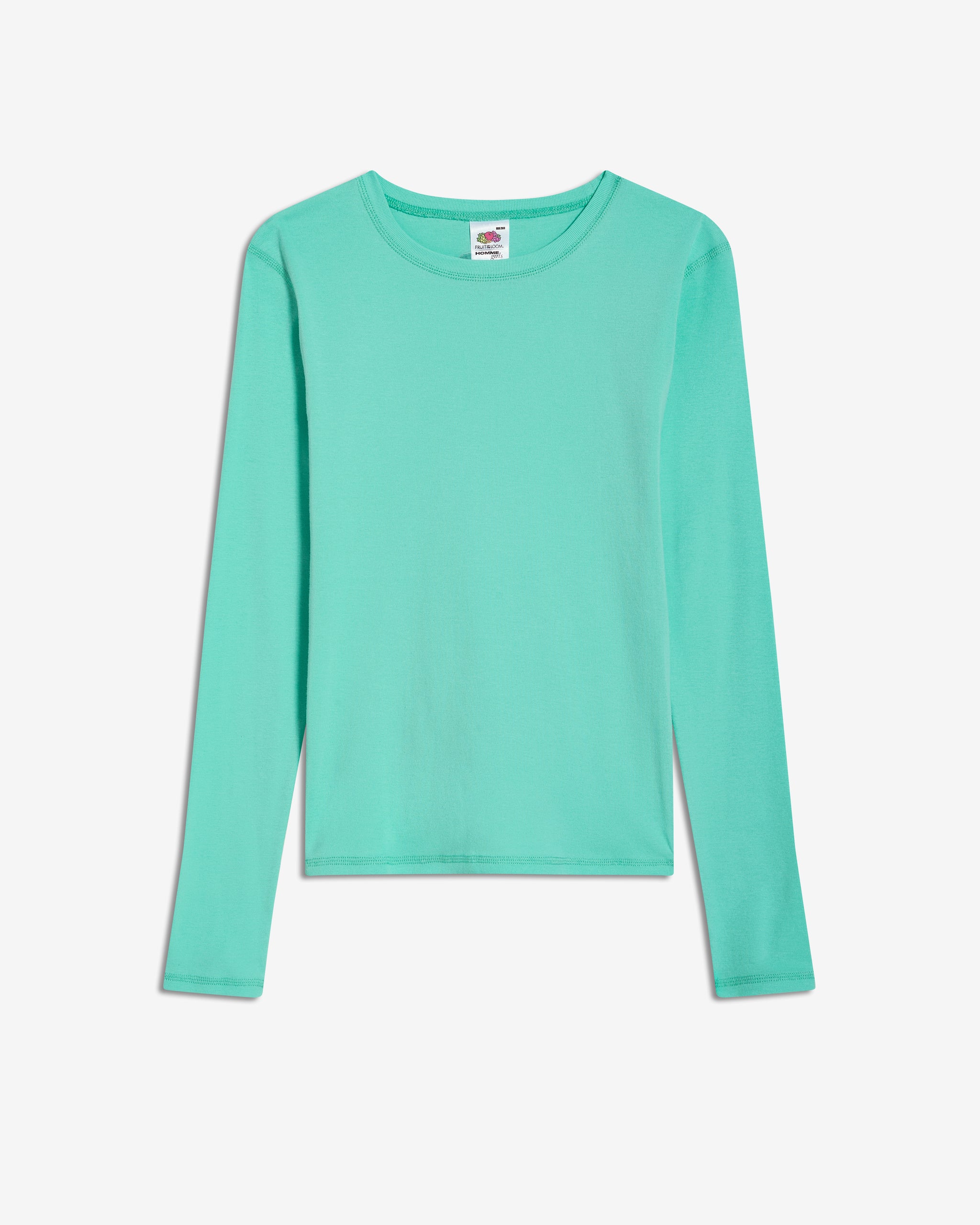 HOMMEGIRLS X Fruit of the Loom Long Sleeve Slim Tee in Turquoise