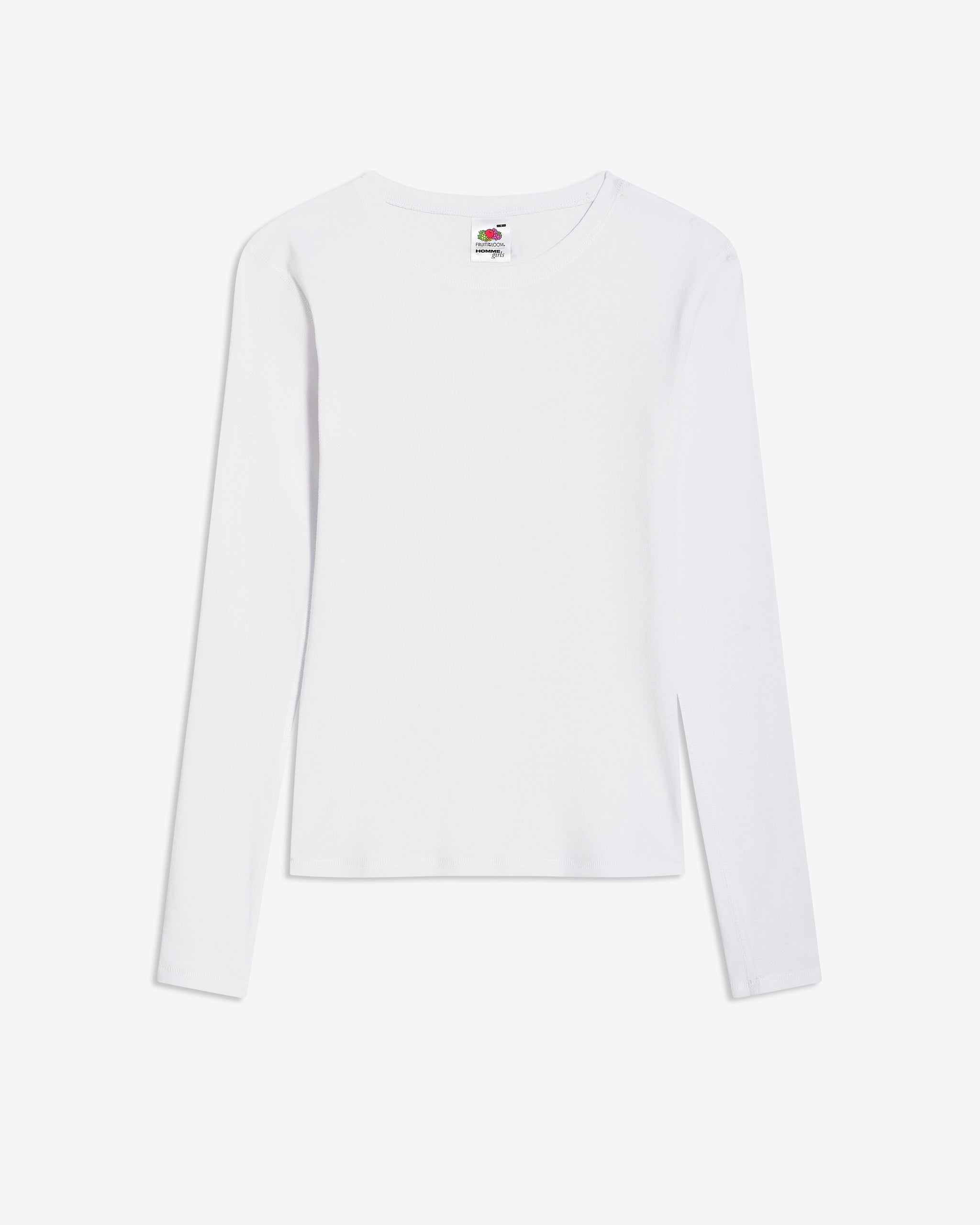 HOMMEGIRLS X Fruit of the Loom Long Sleeve Slim Tee in White