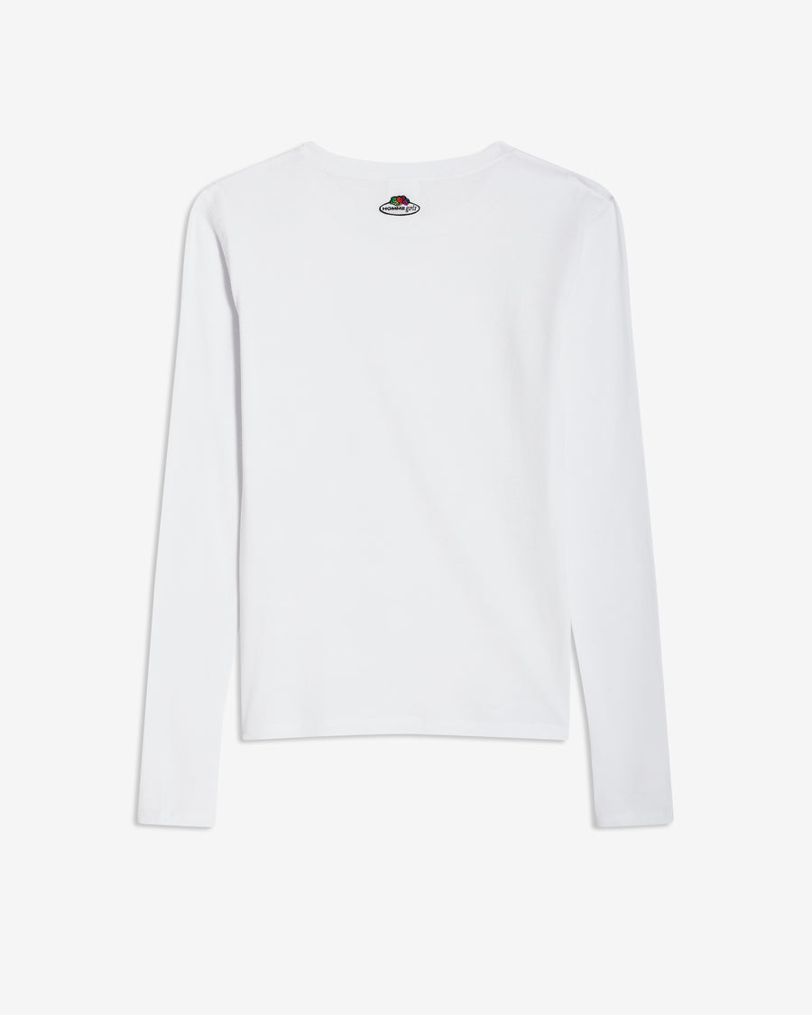 HOMMEGIRLS X Fruit of the Loom Long Sleeve Slim Tee in White