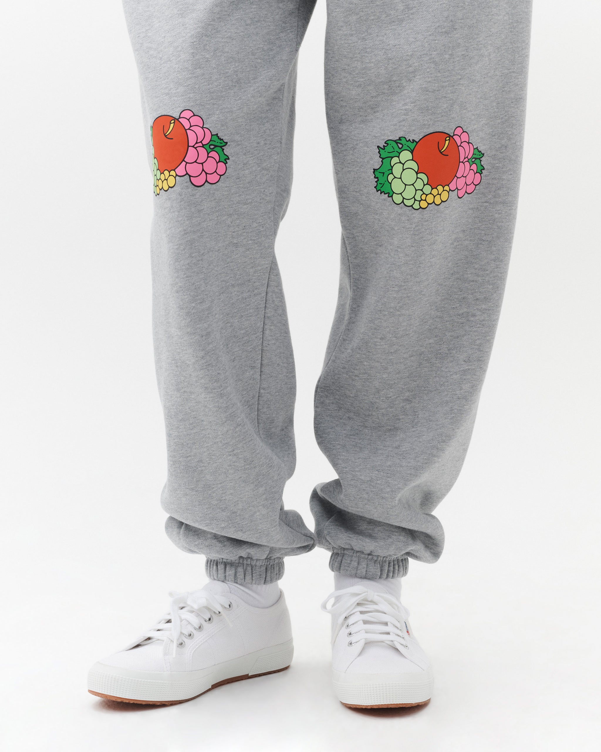 HOMMEGIRLS X Fruit of the Loom Double Logo Sweatpants in Heather Grey