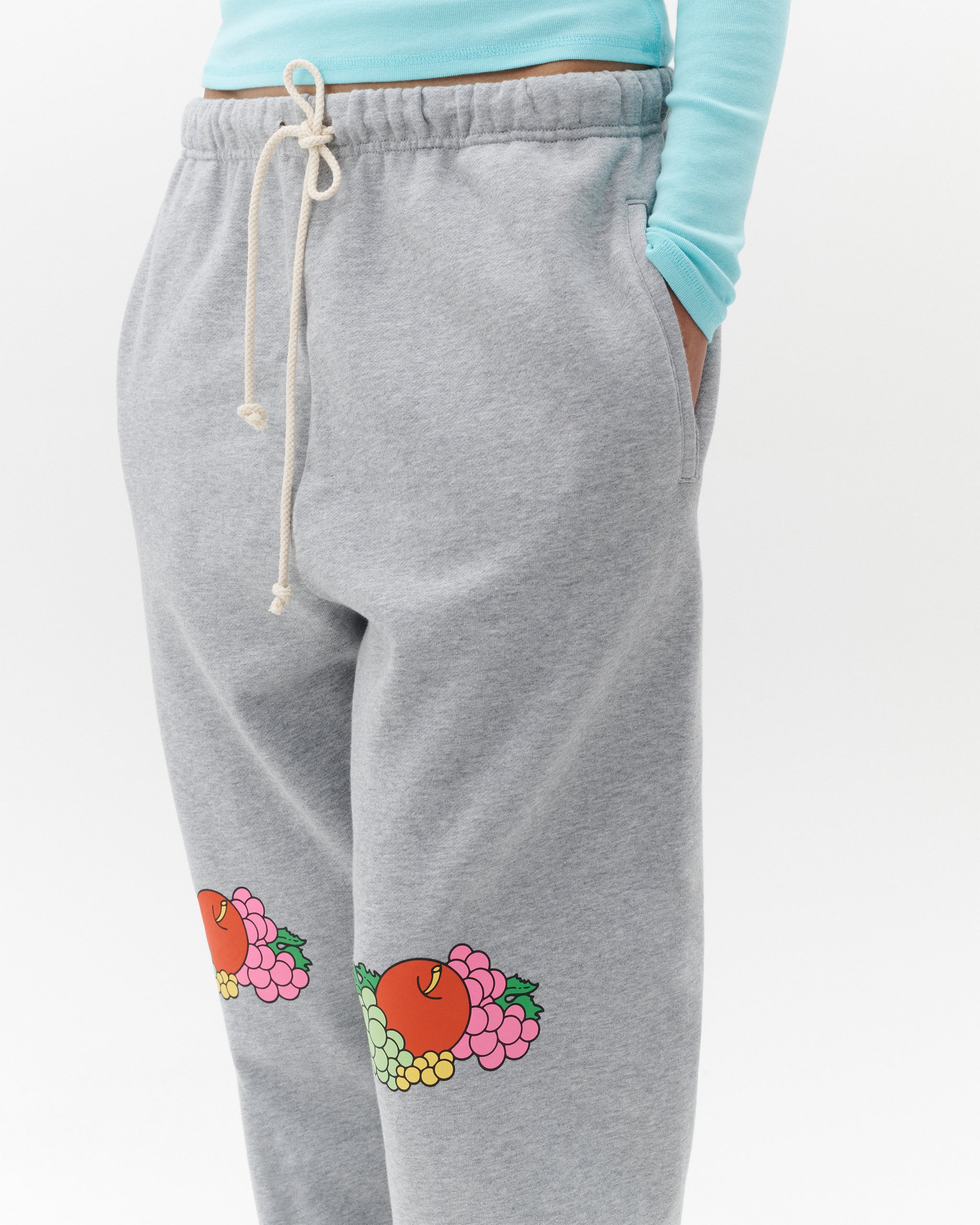 HOMMEGIRLS X Fruit of the Loom Double Logo Sweatpants in Heather Grey