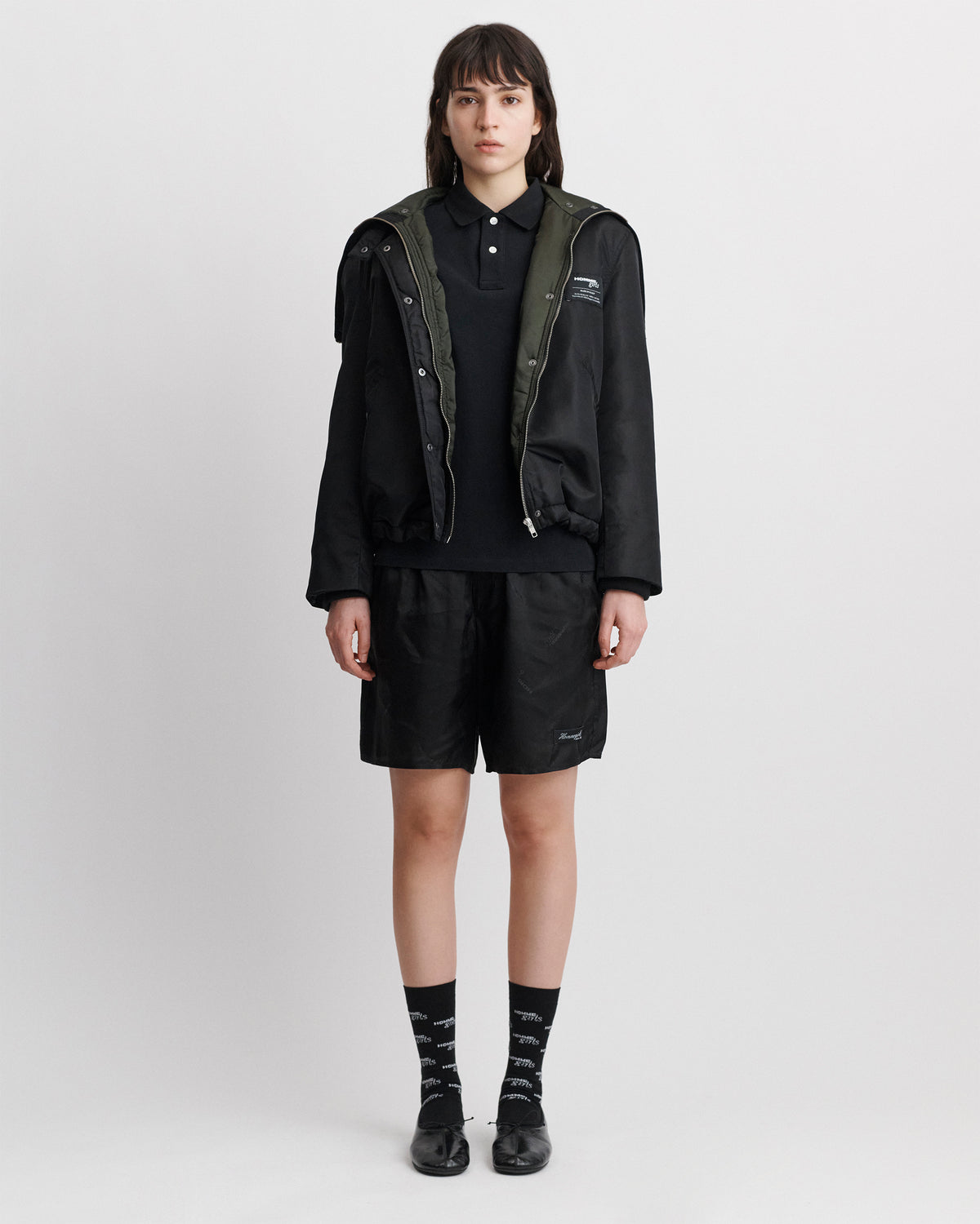 Nylon Bomber in Black