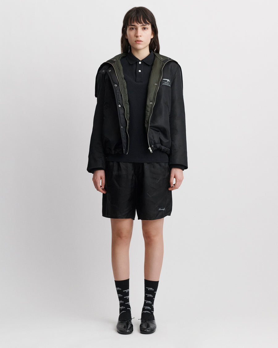 Nylon Bomber in Black