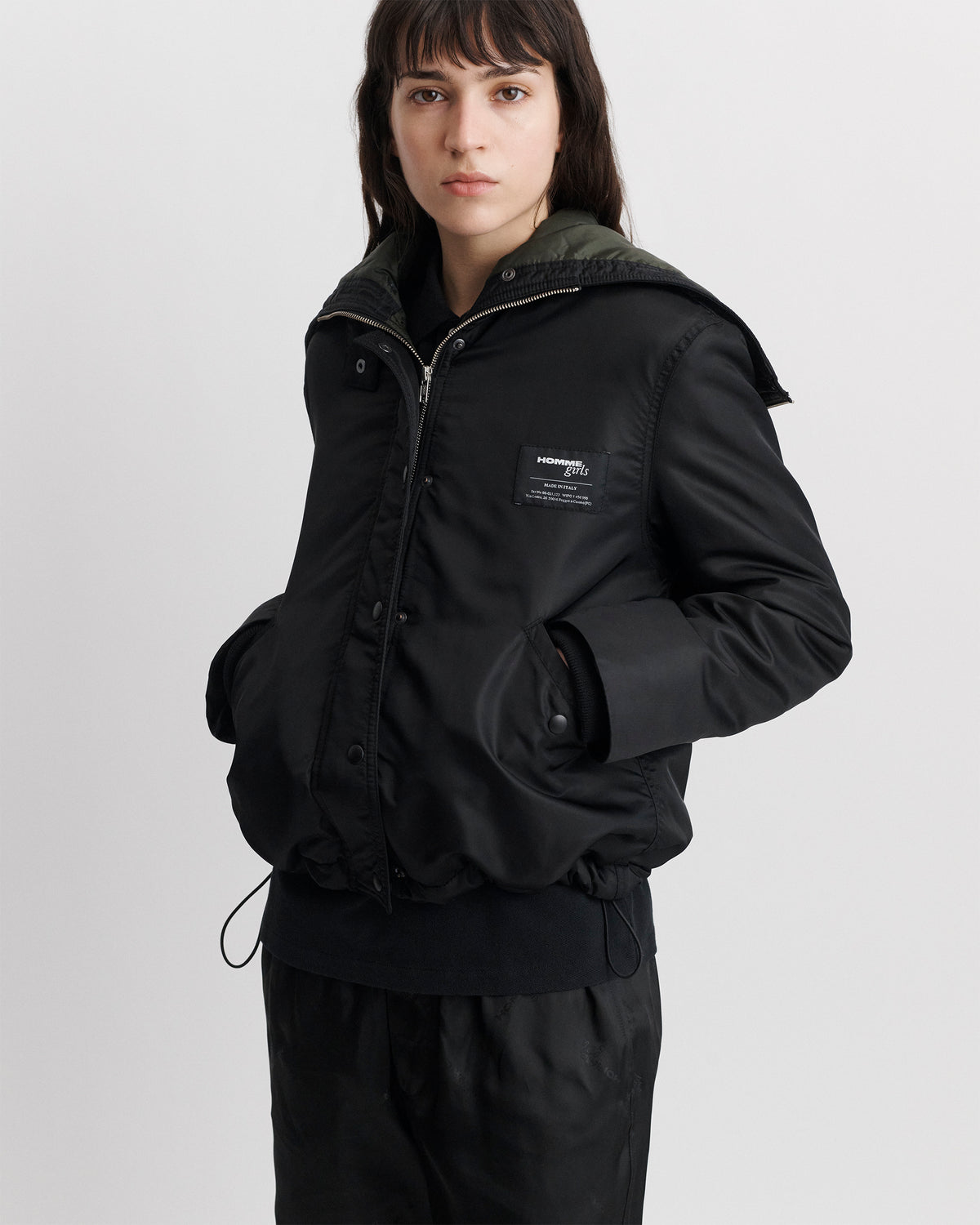 Nylon Bomber in Black