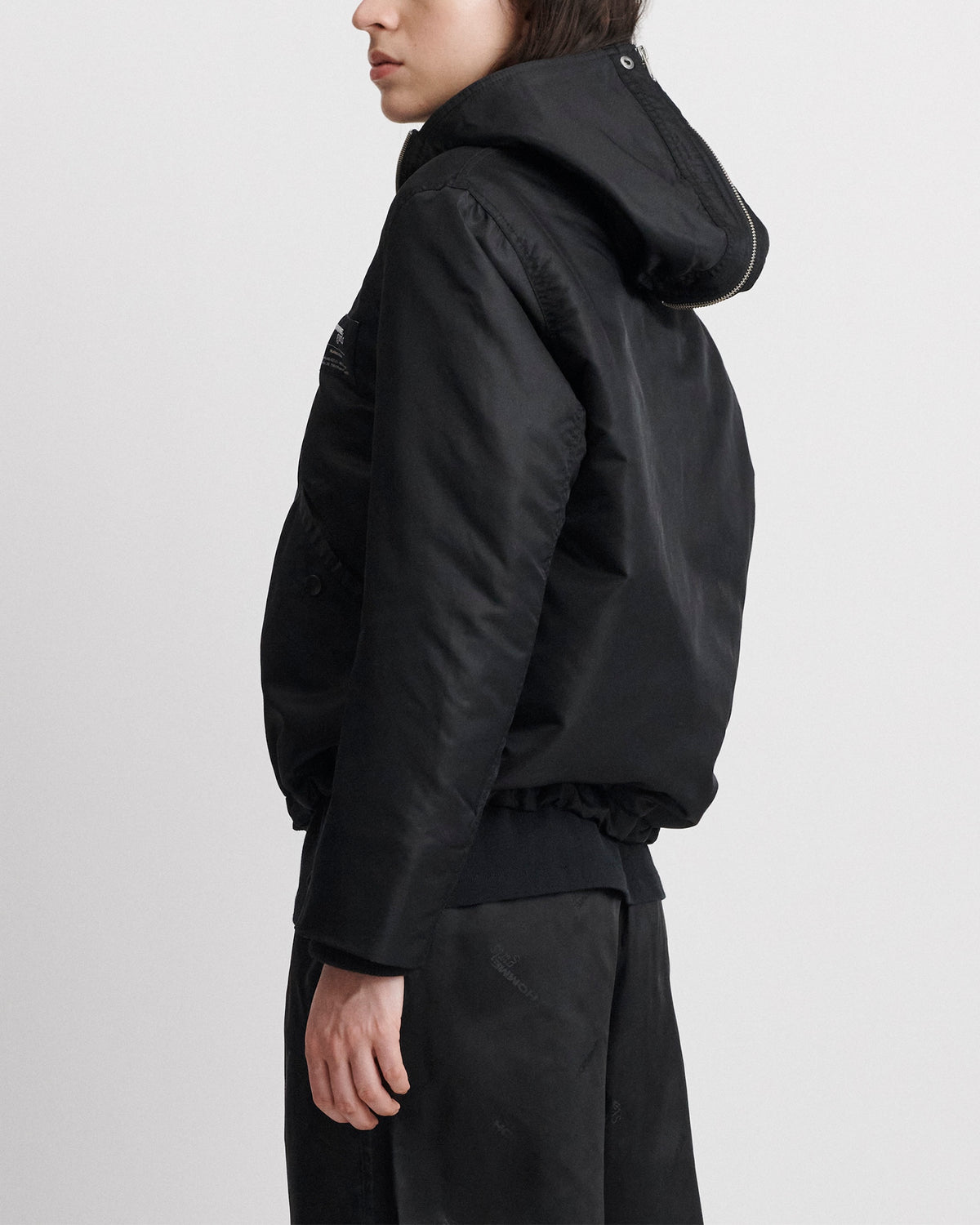 Nylon Bomber in Black