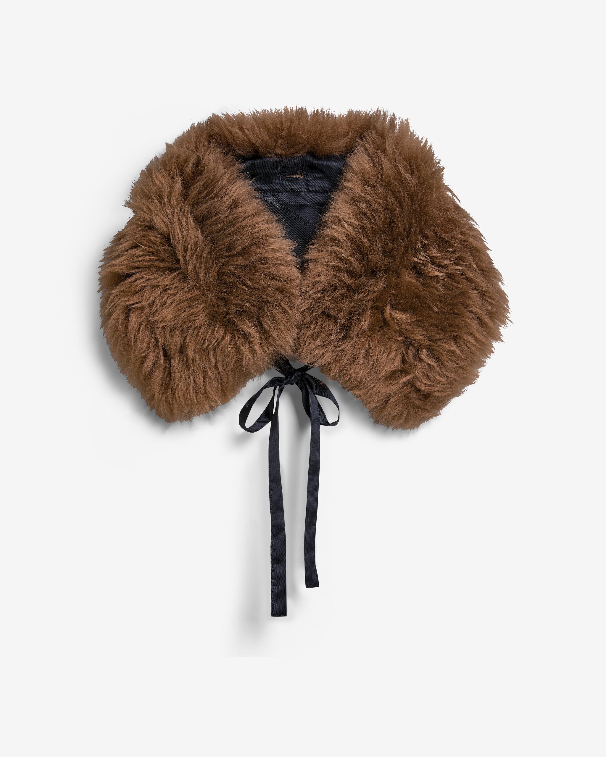 Leather Bomber with Shearling Collar in Dark Brown