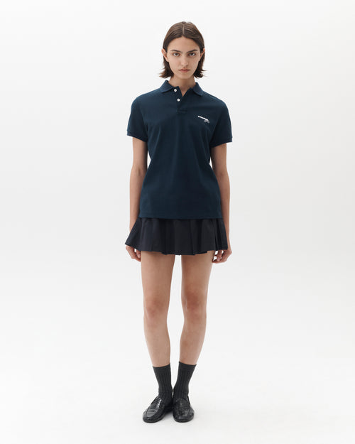 Short Sleeve Pique Polo in Navy
