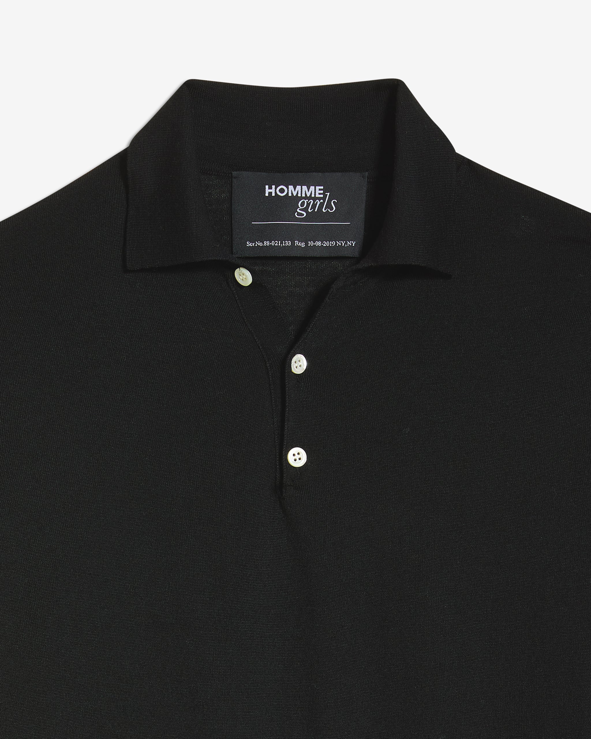 Knit Polo in Black