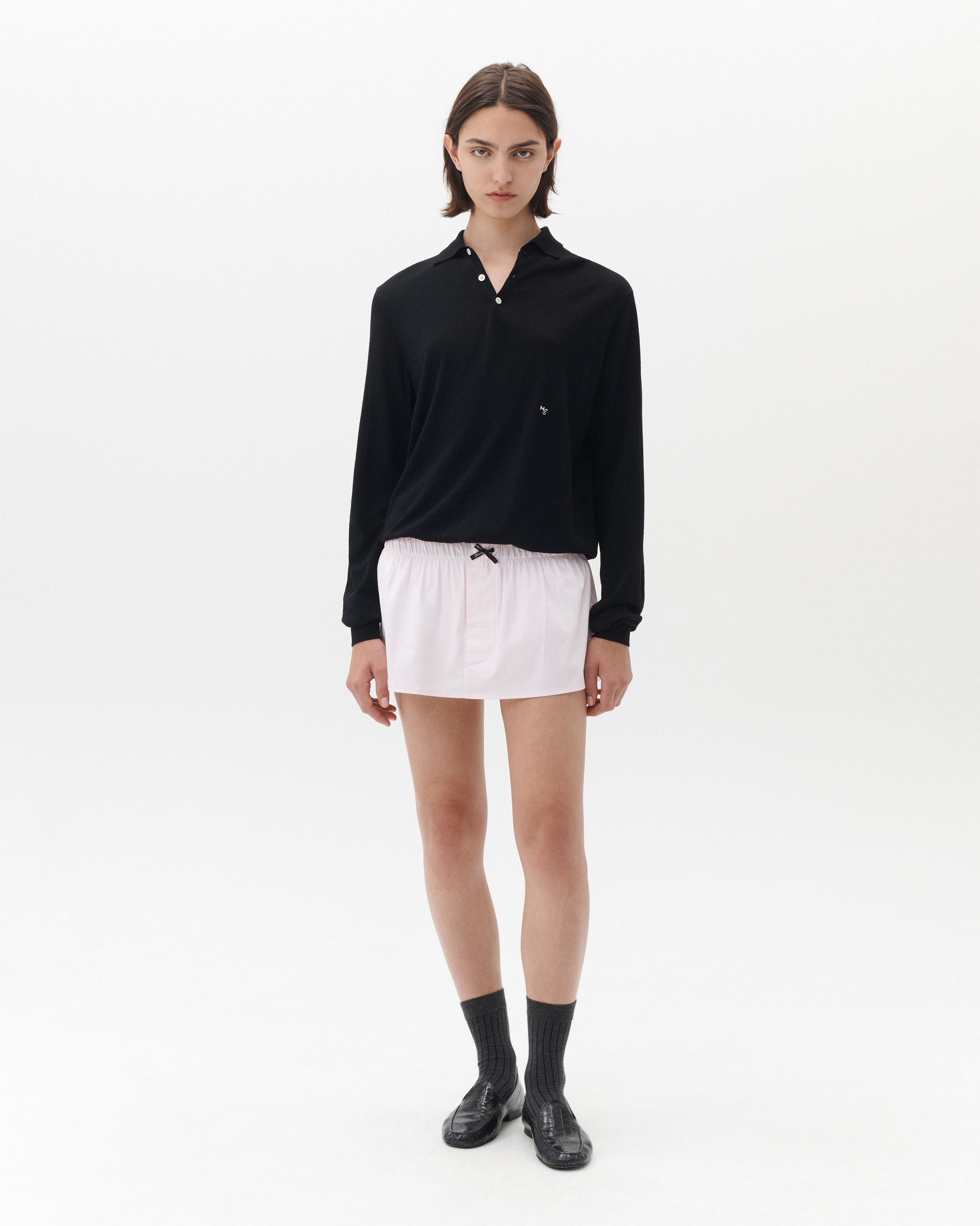 Knit Polo in Black