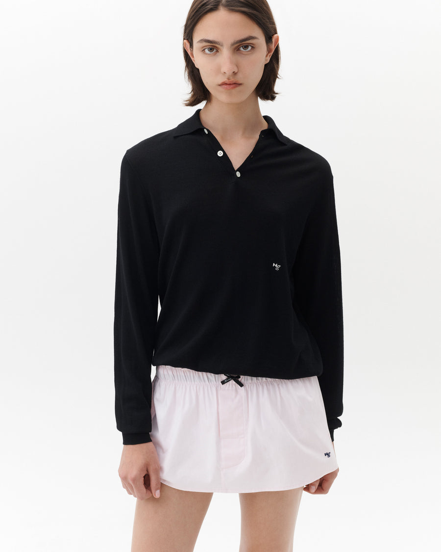 Knit Polo in Black