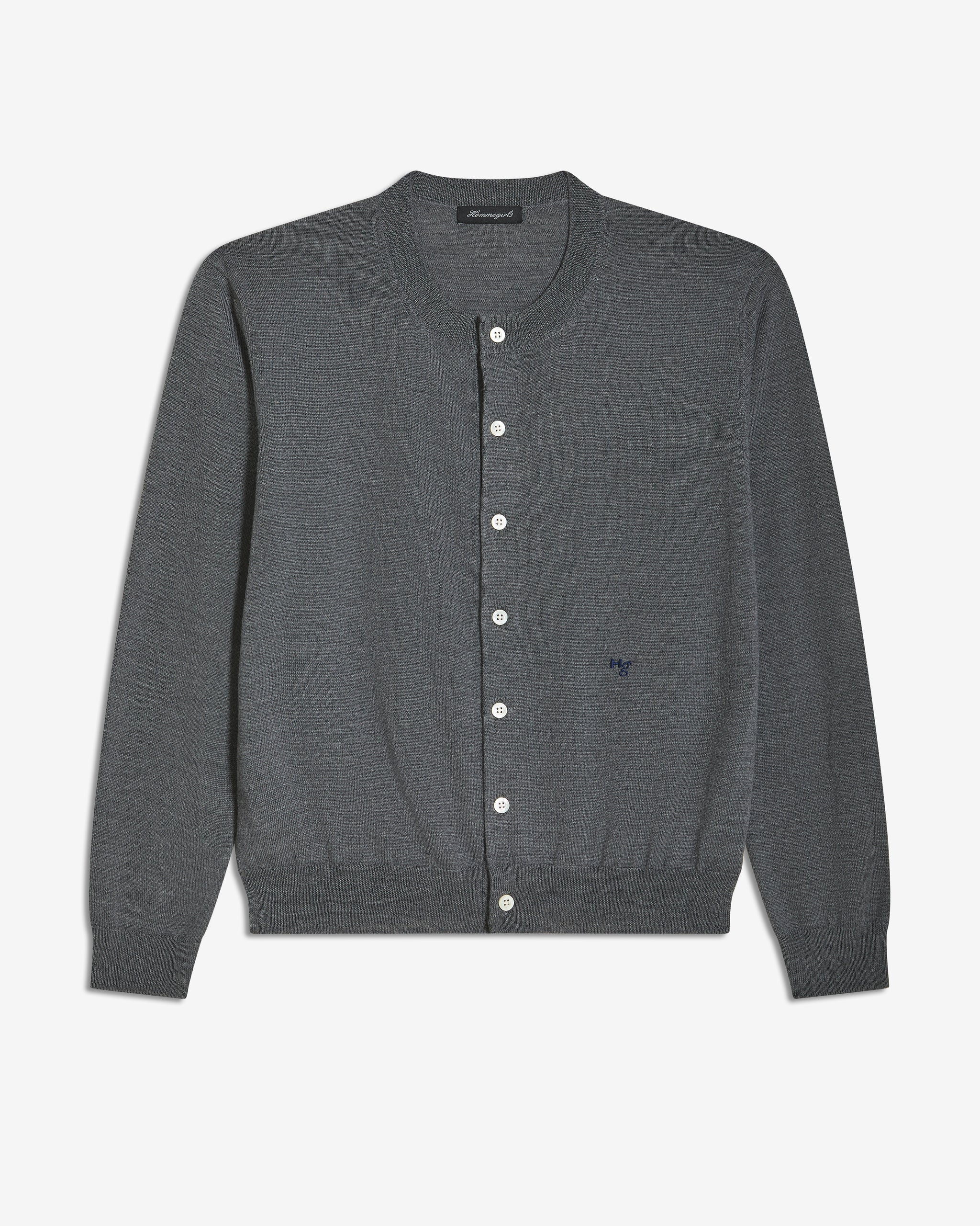 Crew Cardigan in Heather Grey