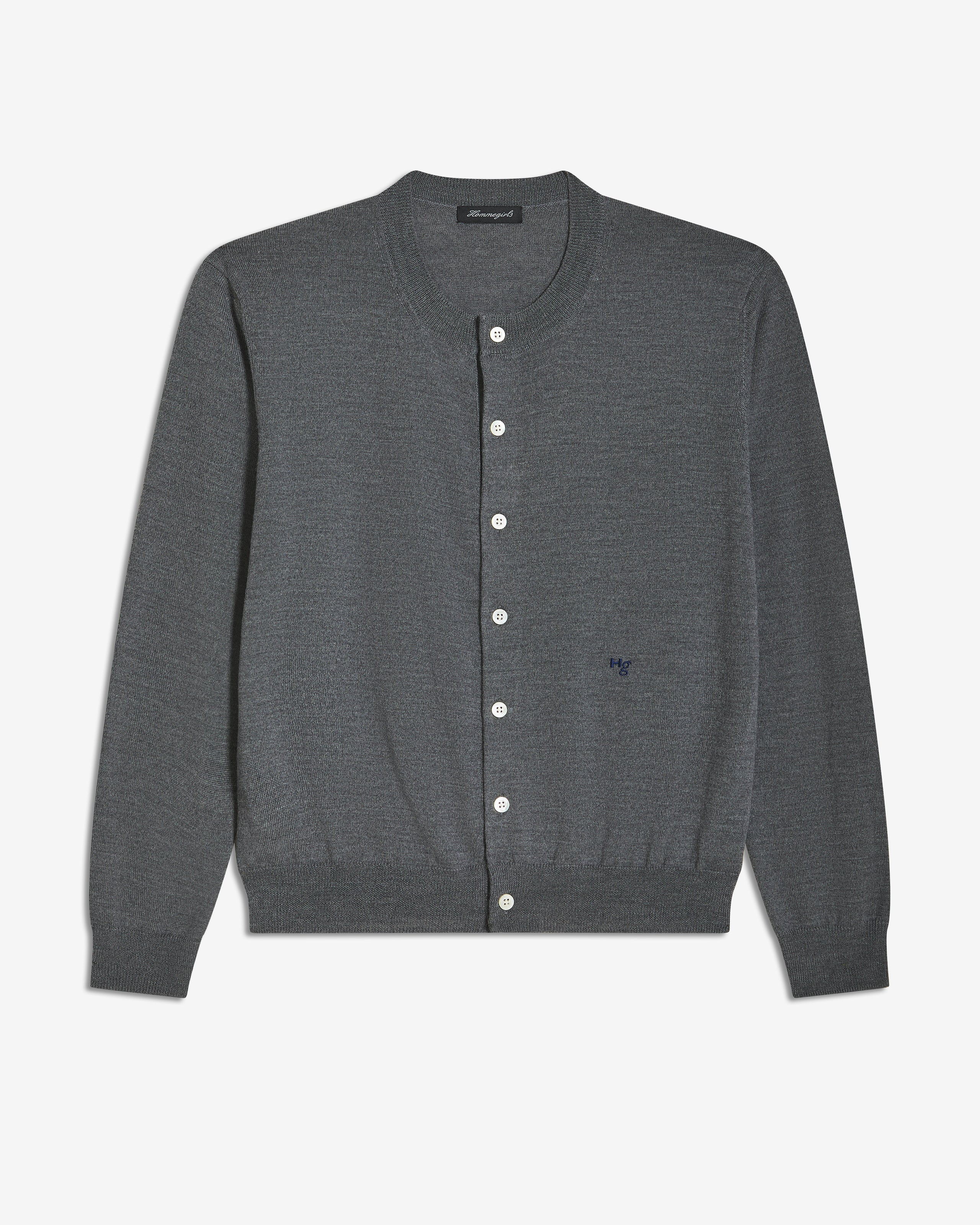 Crew Cardigan in Heather Grey