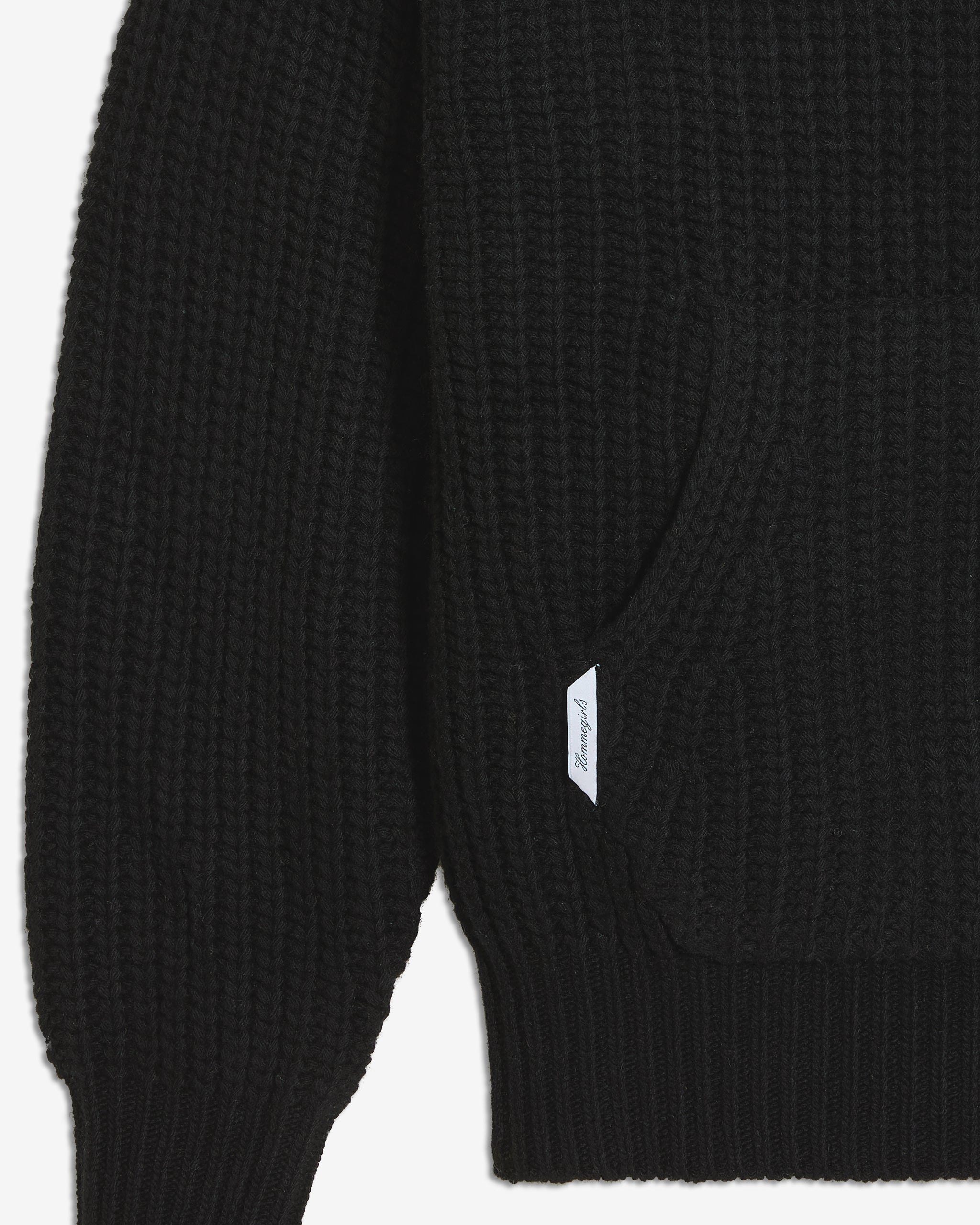Chunky Knit Hoodie in Black