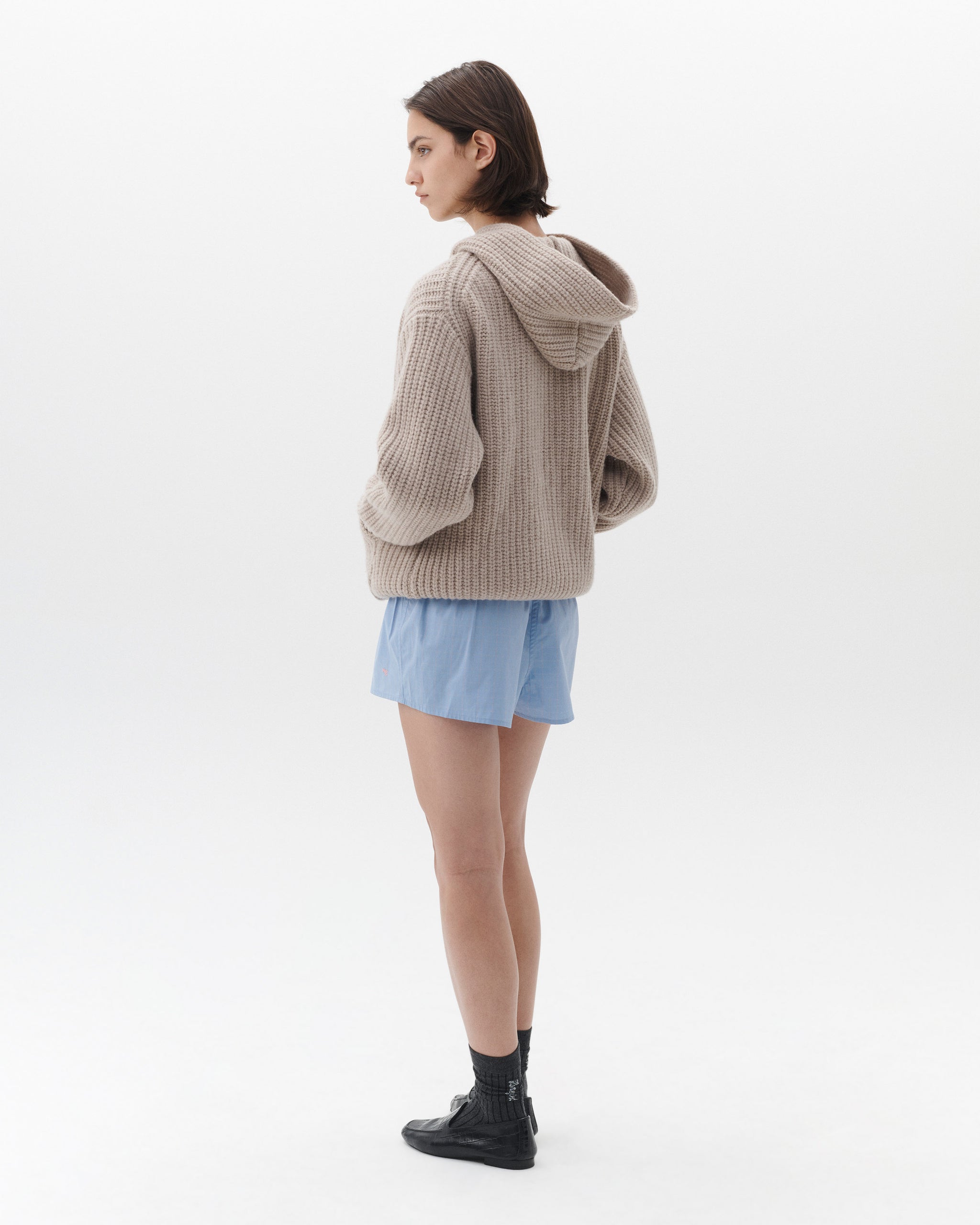 Chunky Knit Hoodie in Oat