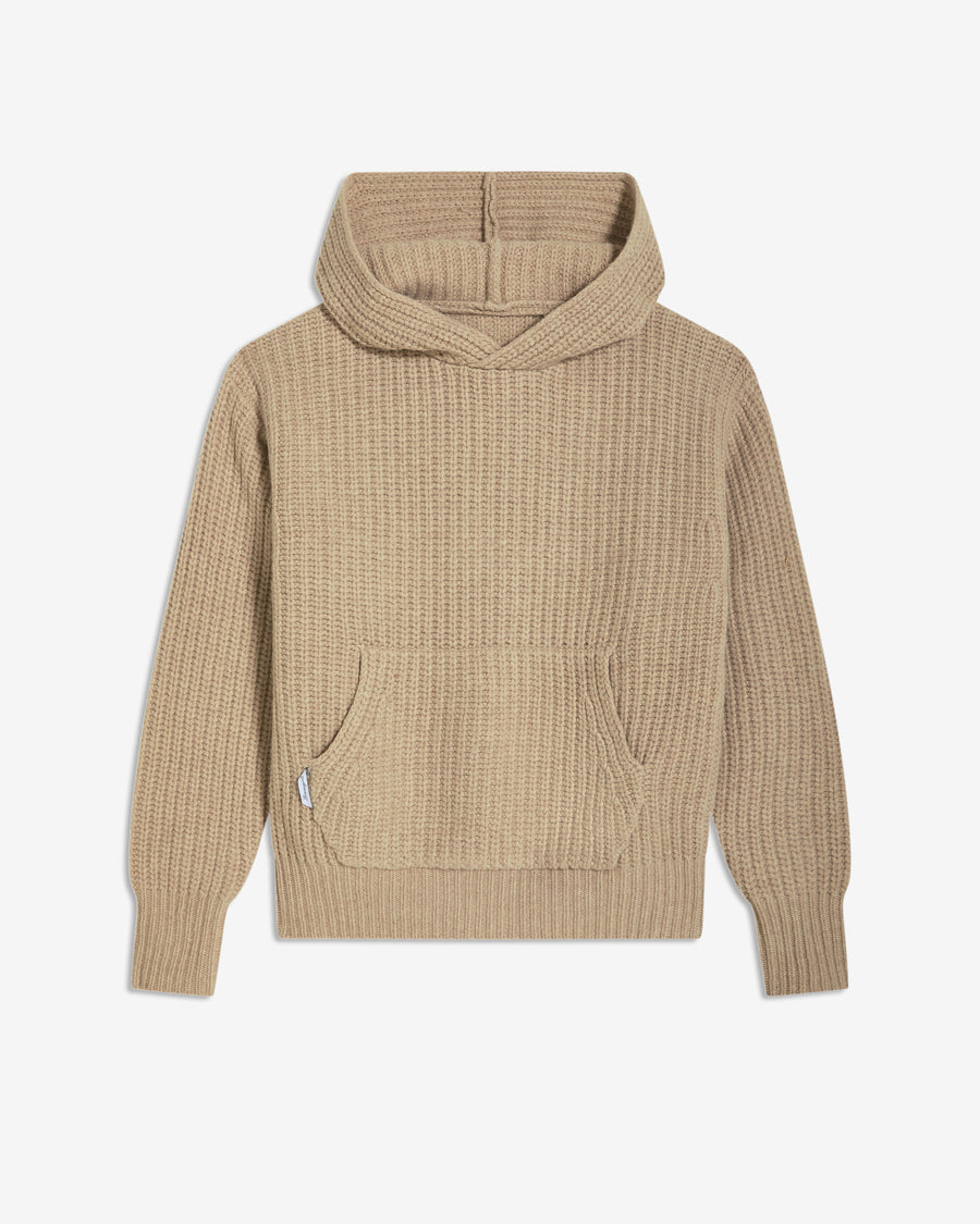 Chunky Knit Hoodie in Oat