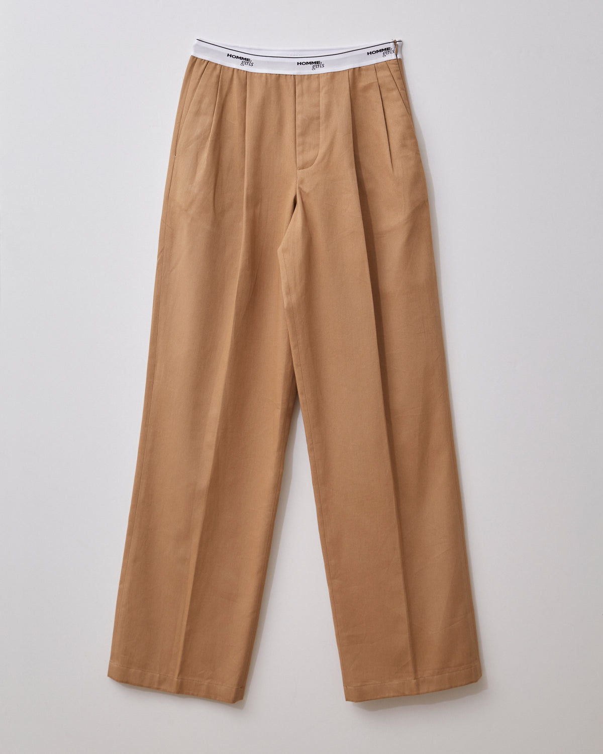 Pleated Elastic Waistband Pant in Khaki