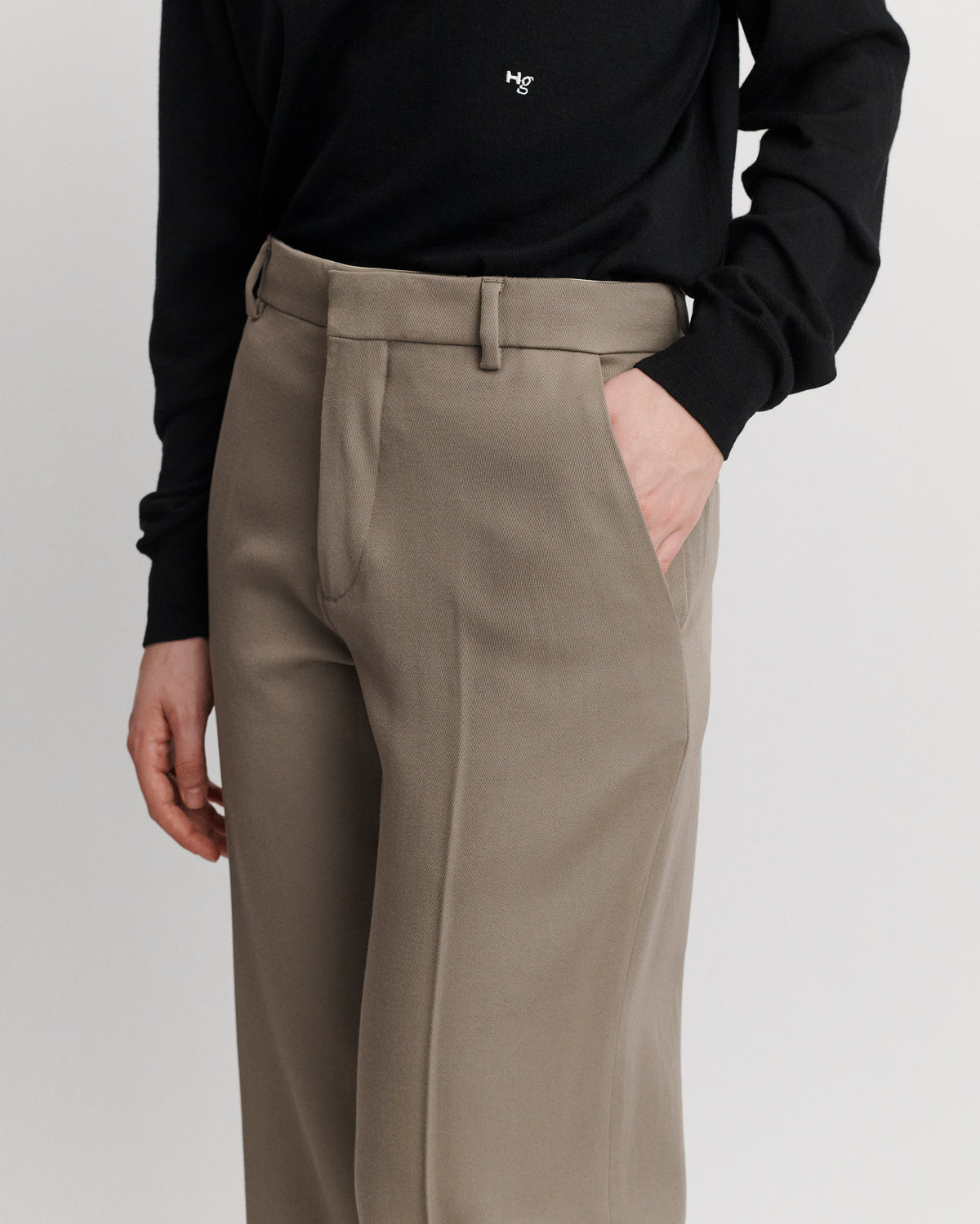Straight Leg Pants in Military Grey