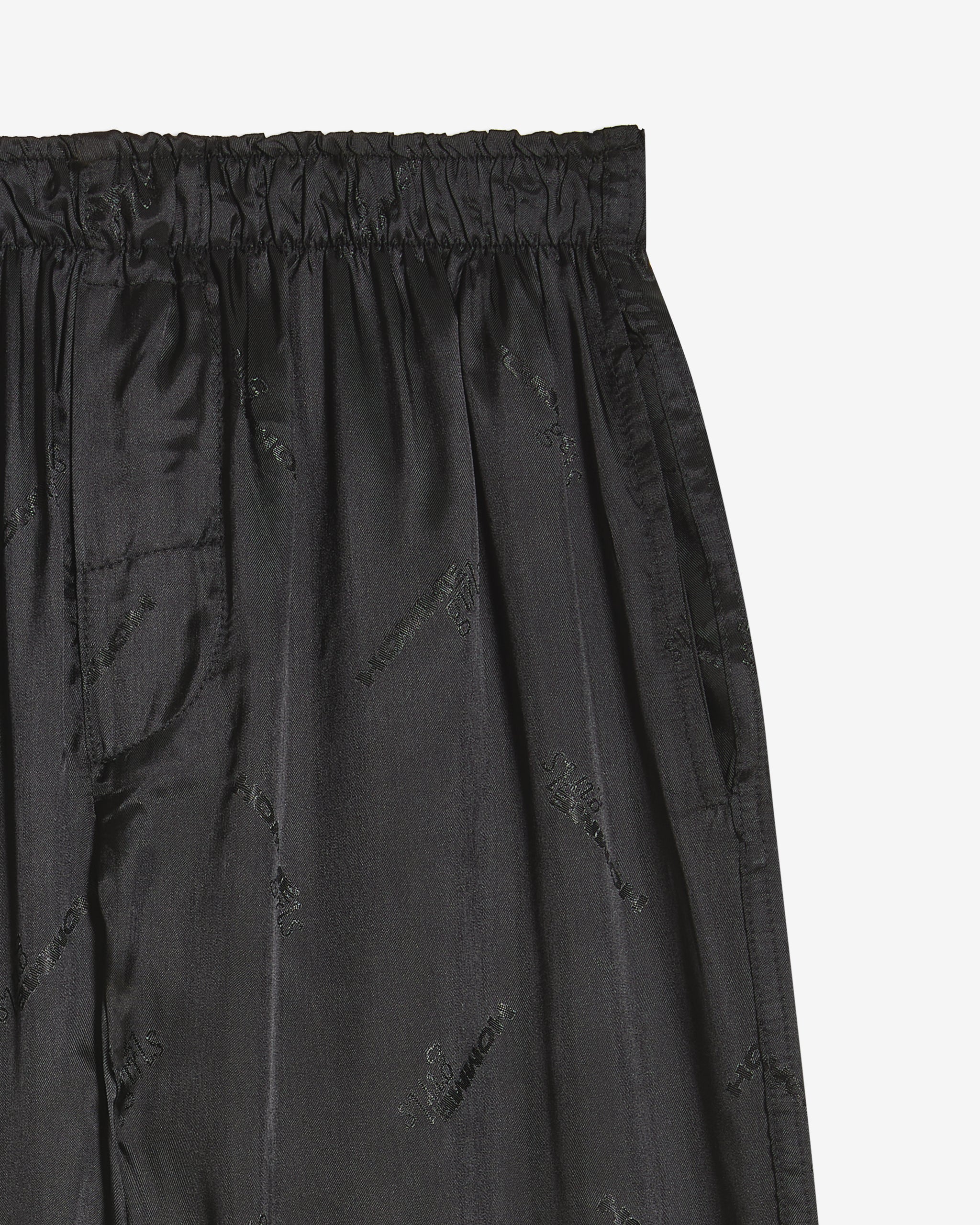 Long Boxer Pants in Black Logo Jacquard