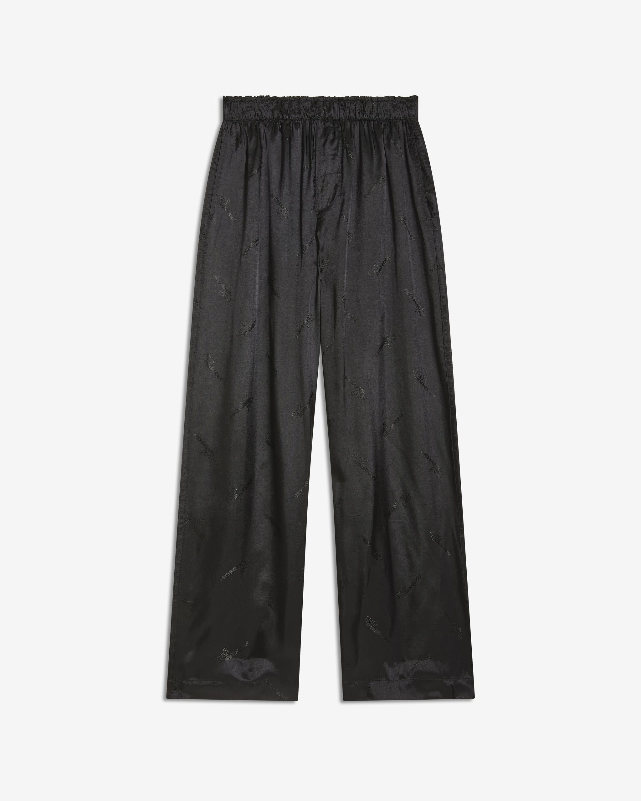 Long Boxer Pants in Black Logo Jacquard