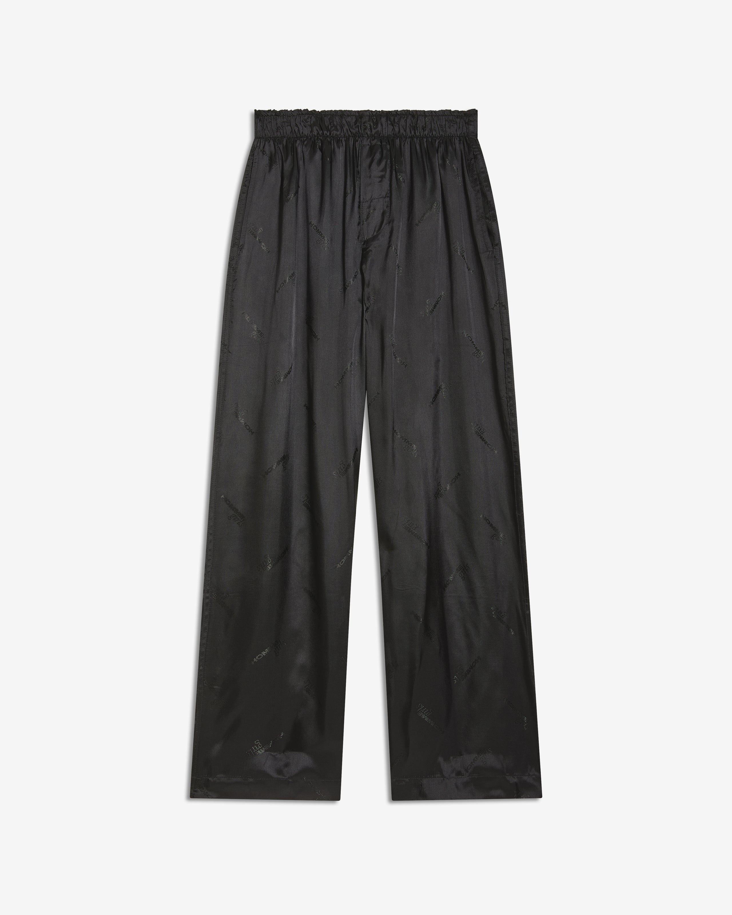 Long Boxer Pants in Black Logo Jacquard