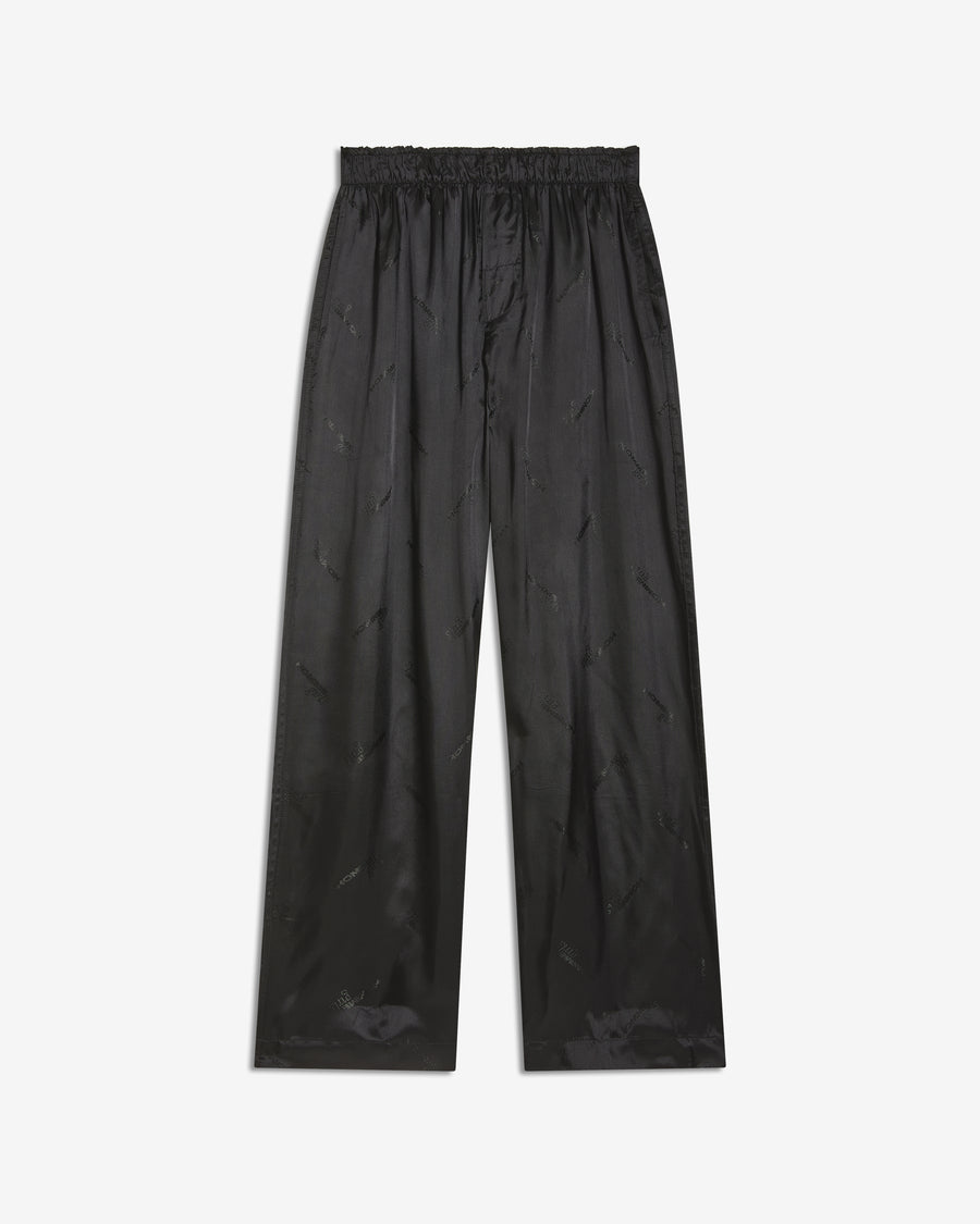 Long Boxer Pants in Black Logo Jacquard