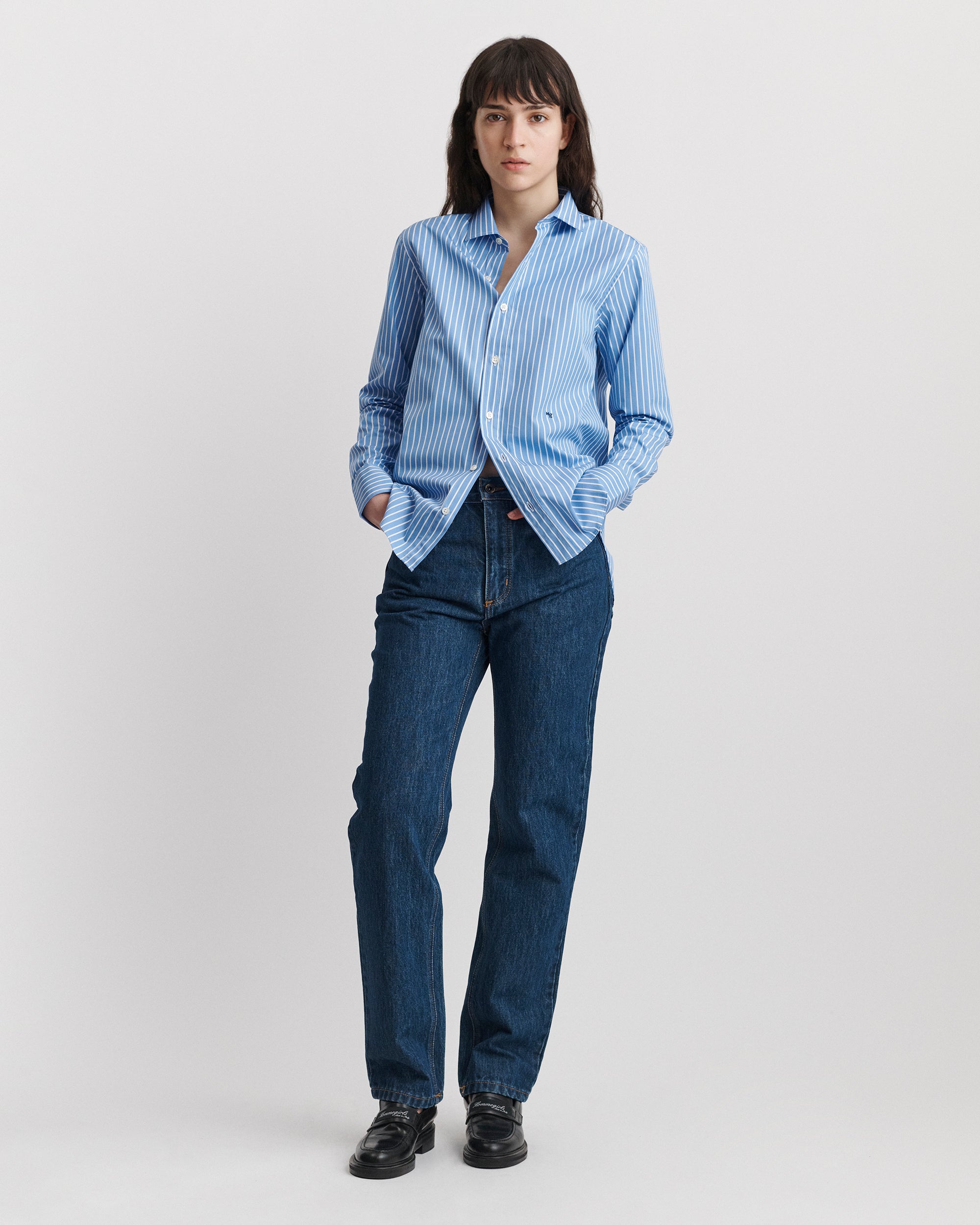 HommeGirls Blue Classic Stripe Shirt