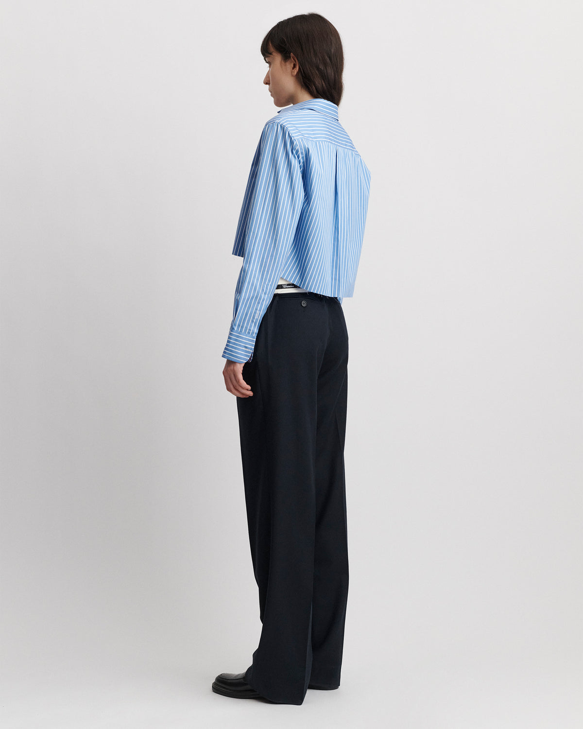 HommeGirls Blue & White Cropped Shirt HommeGirls Blue & White Cropped Shirt