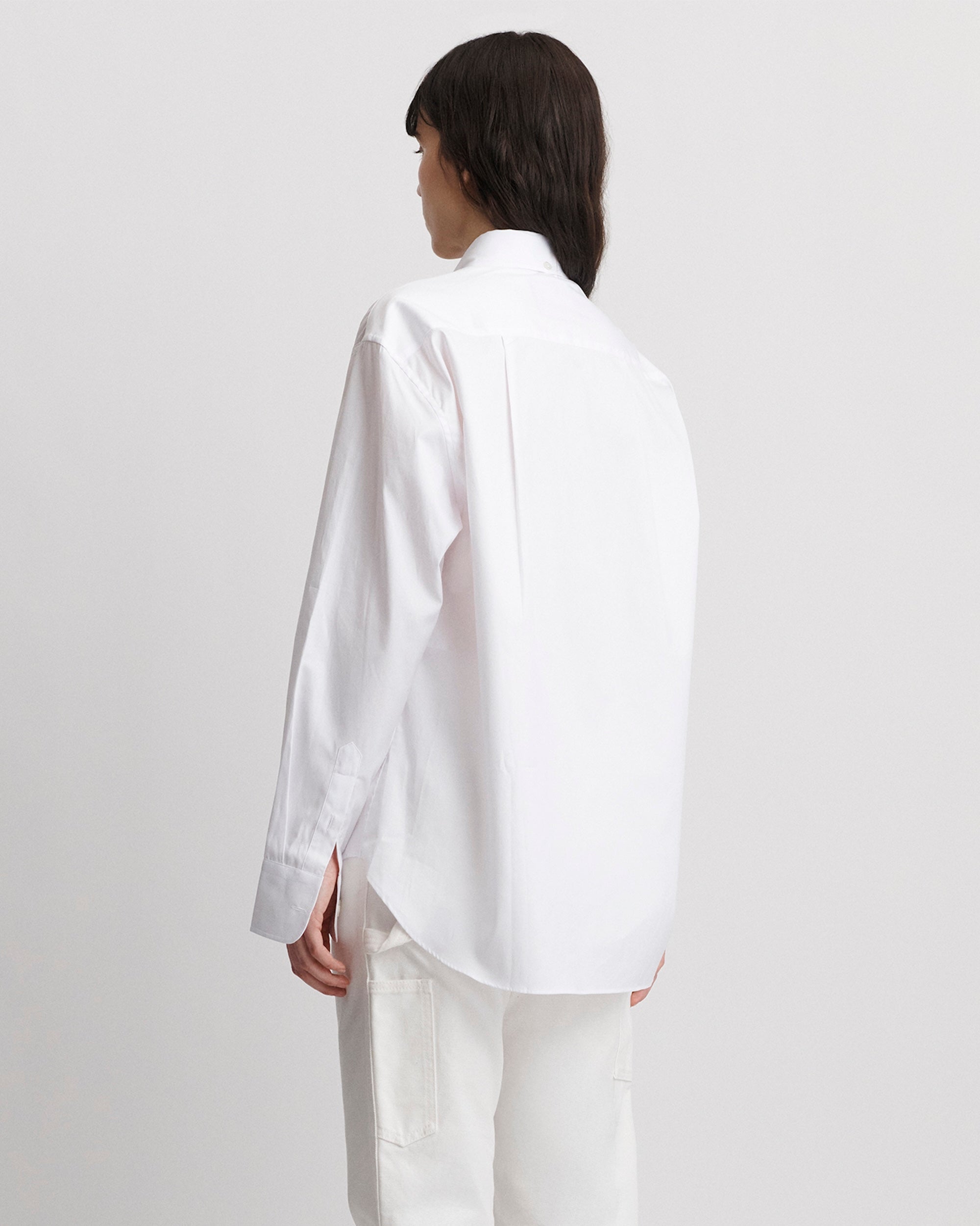 Oxford Shirt in White Poplin